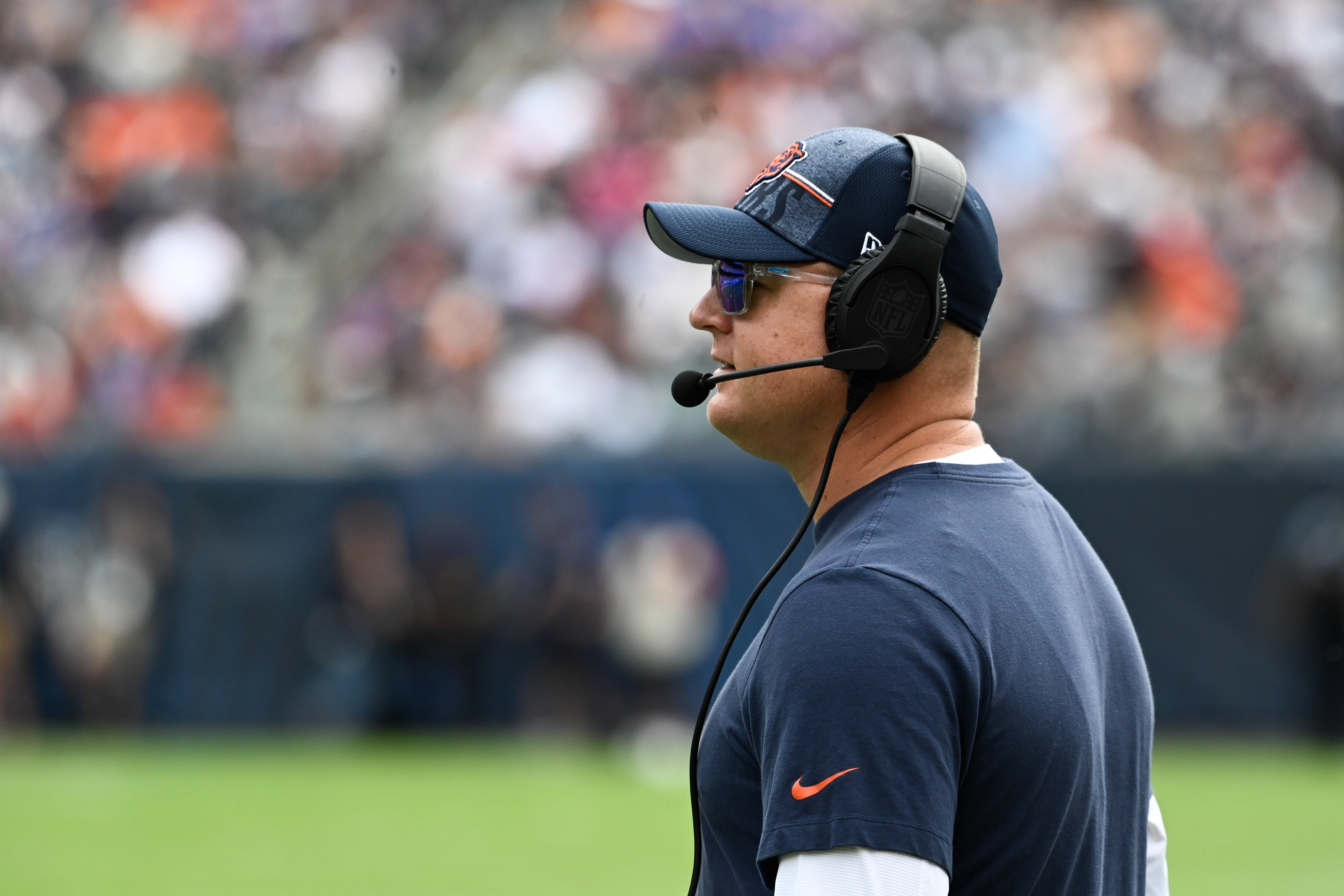 Chicago Bears offensive coordinator Luke Getsy looks on during the team s game against the Buffalo Bills at Soldier Field.