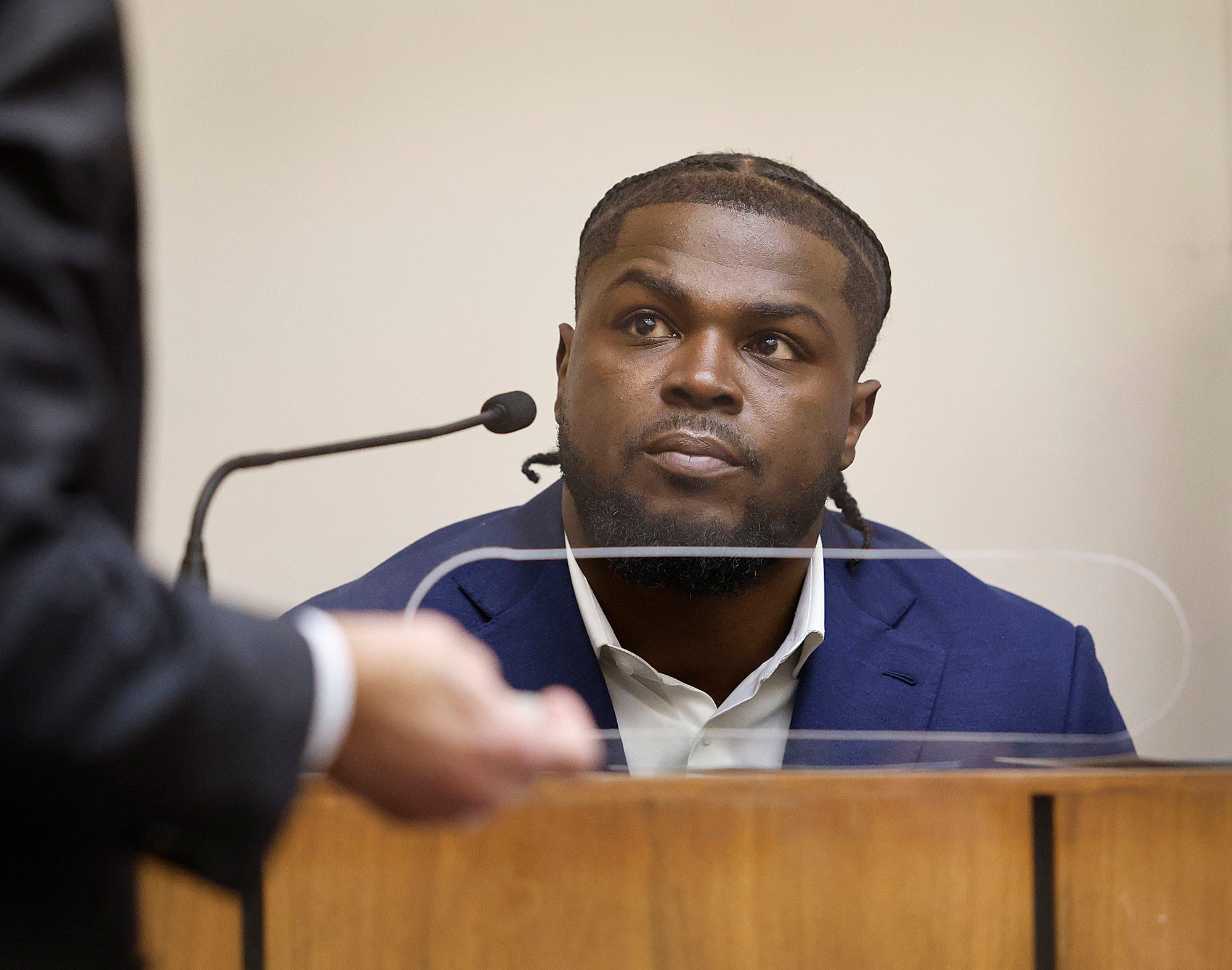 Peppers takes the stand in his own defense. New England Patriots captain Jabrill Peppers on pleads guilty to cocaine possession before his domestic assault case in Quincy District Court after an October 4, 2024 incident in Braintree. Thursday, January 23, 2025 Greg Derr/ The Patriot Ledger Pool