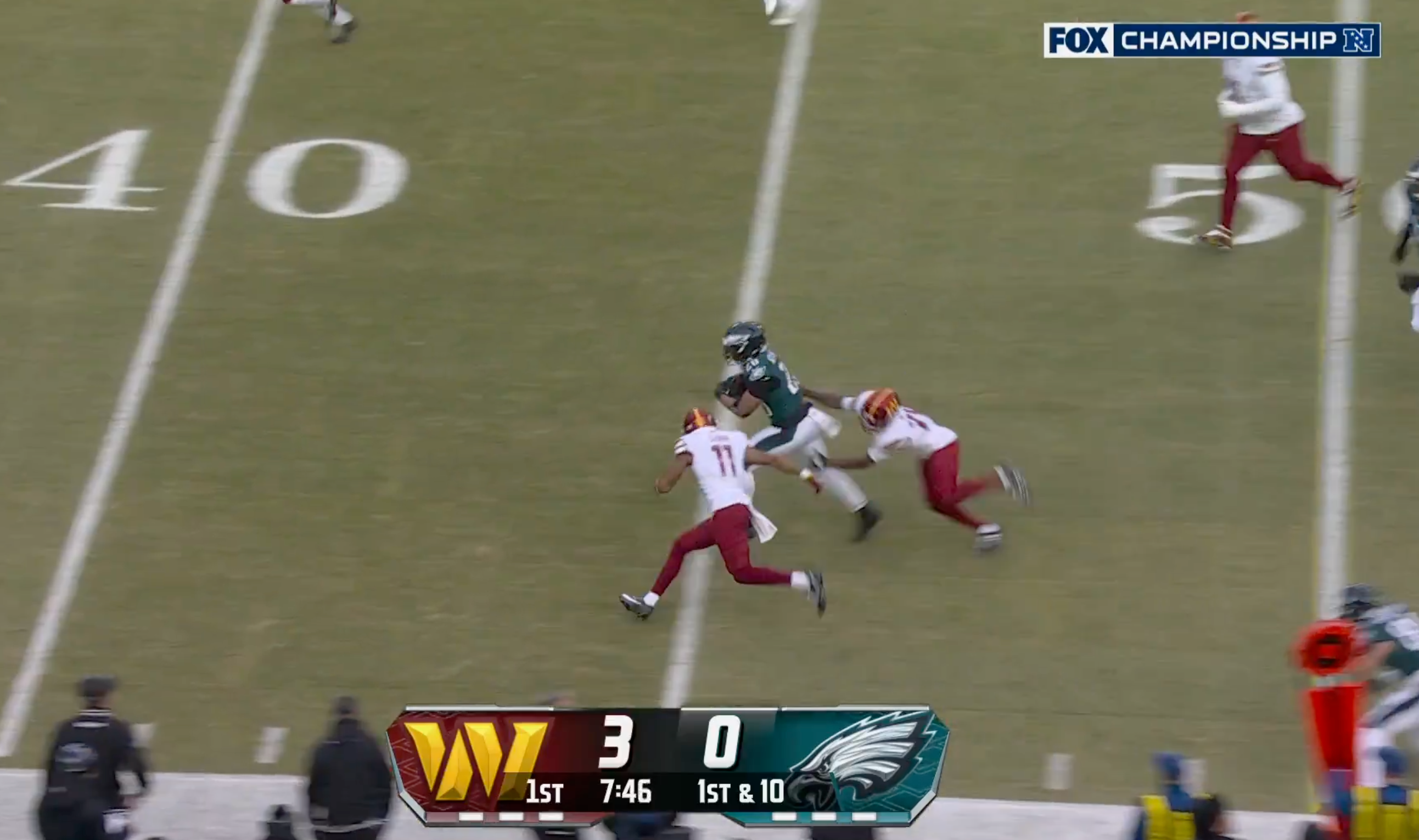 Philadelphia Eagles running back Saquon Barkley runs for 60-yard TD vs. Washington Commanders