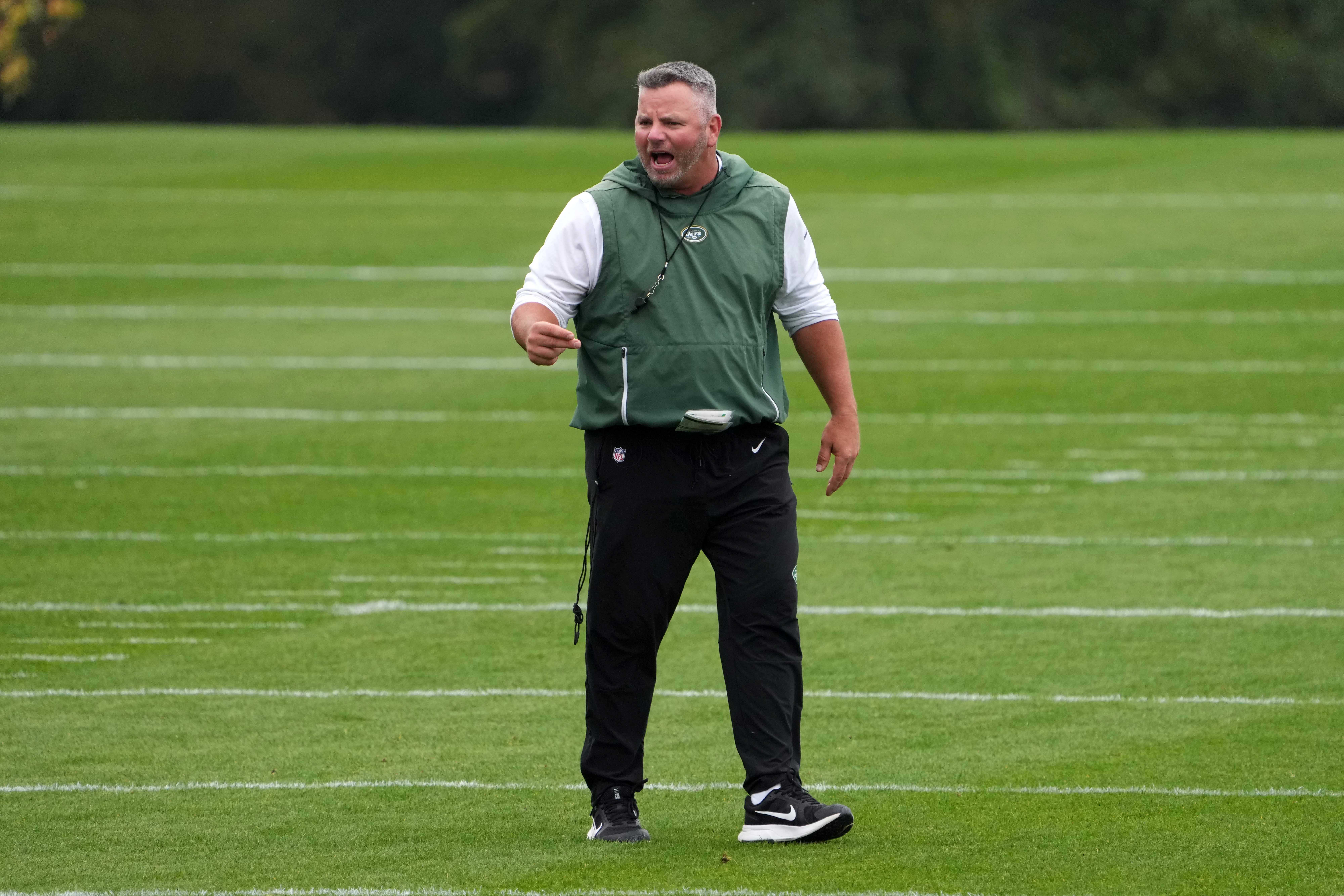 New York Jets special teams coordinator Brant Boyer during a practice at the Manor Marriott Hotel and Country Club.