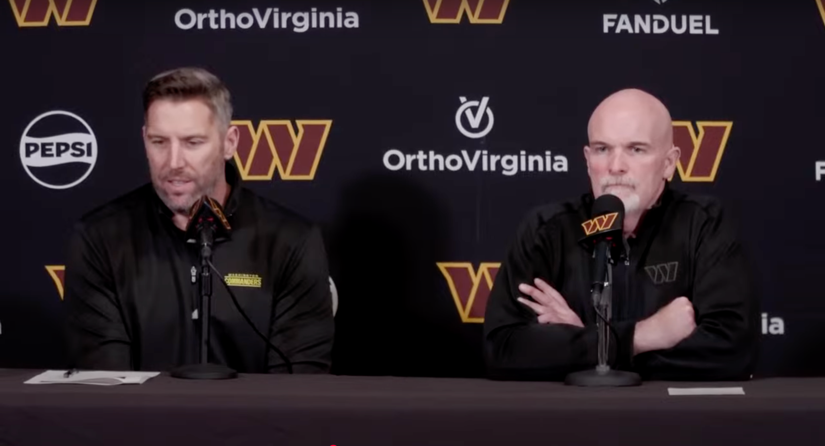 Dan Quinn and Adam Peters hold their final press conference of the 2024 season the day after their tough loss to the Eagles in the NFC Championship Game.