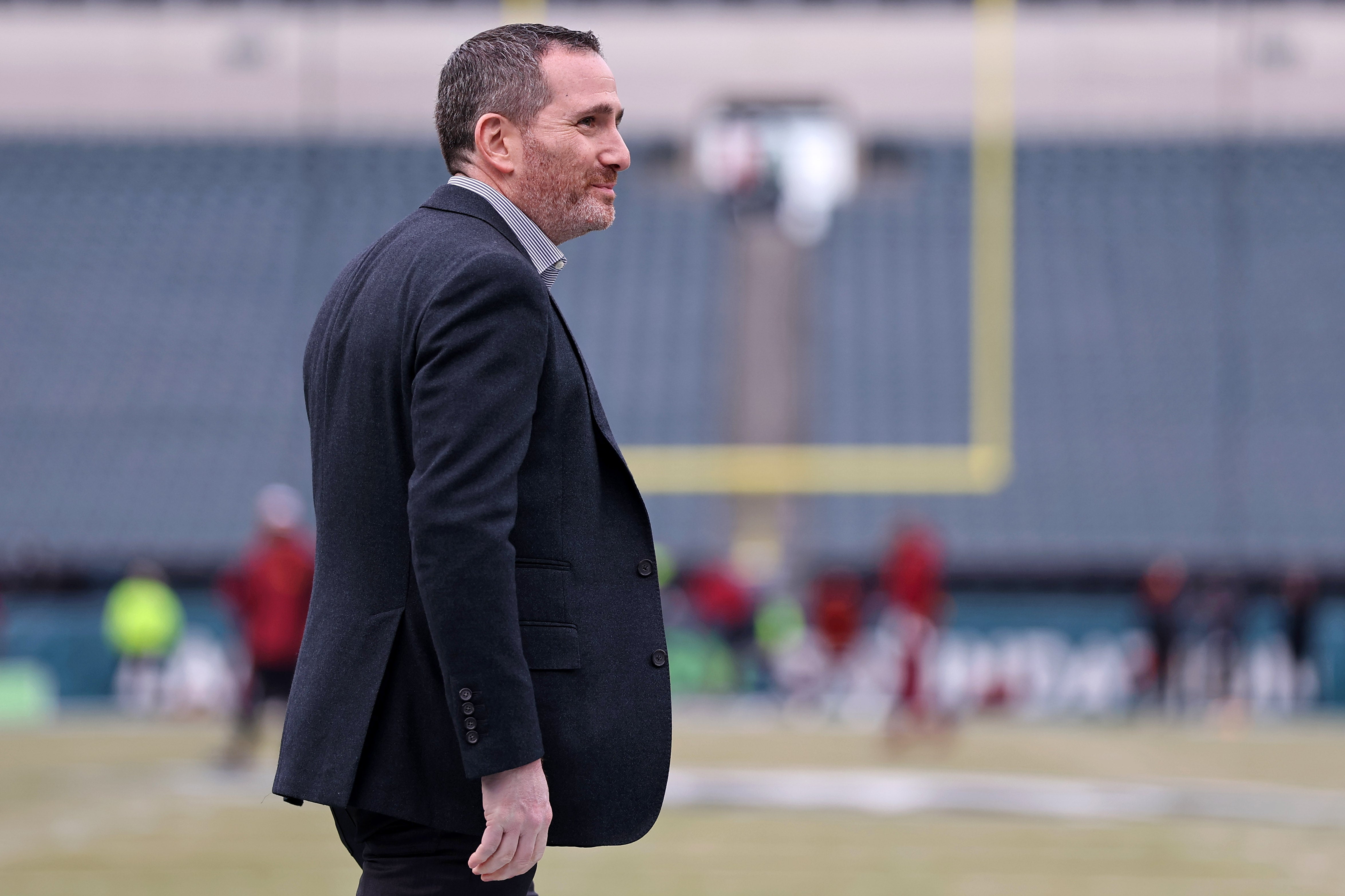 Philadelphia Eagles general manager Howie Roseman looks on before the NFC Championship game at Lincoln Financial Field.