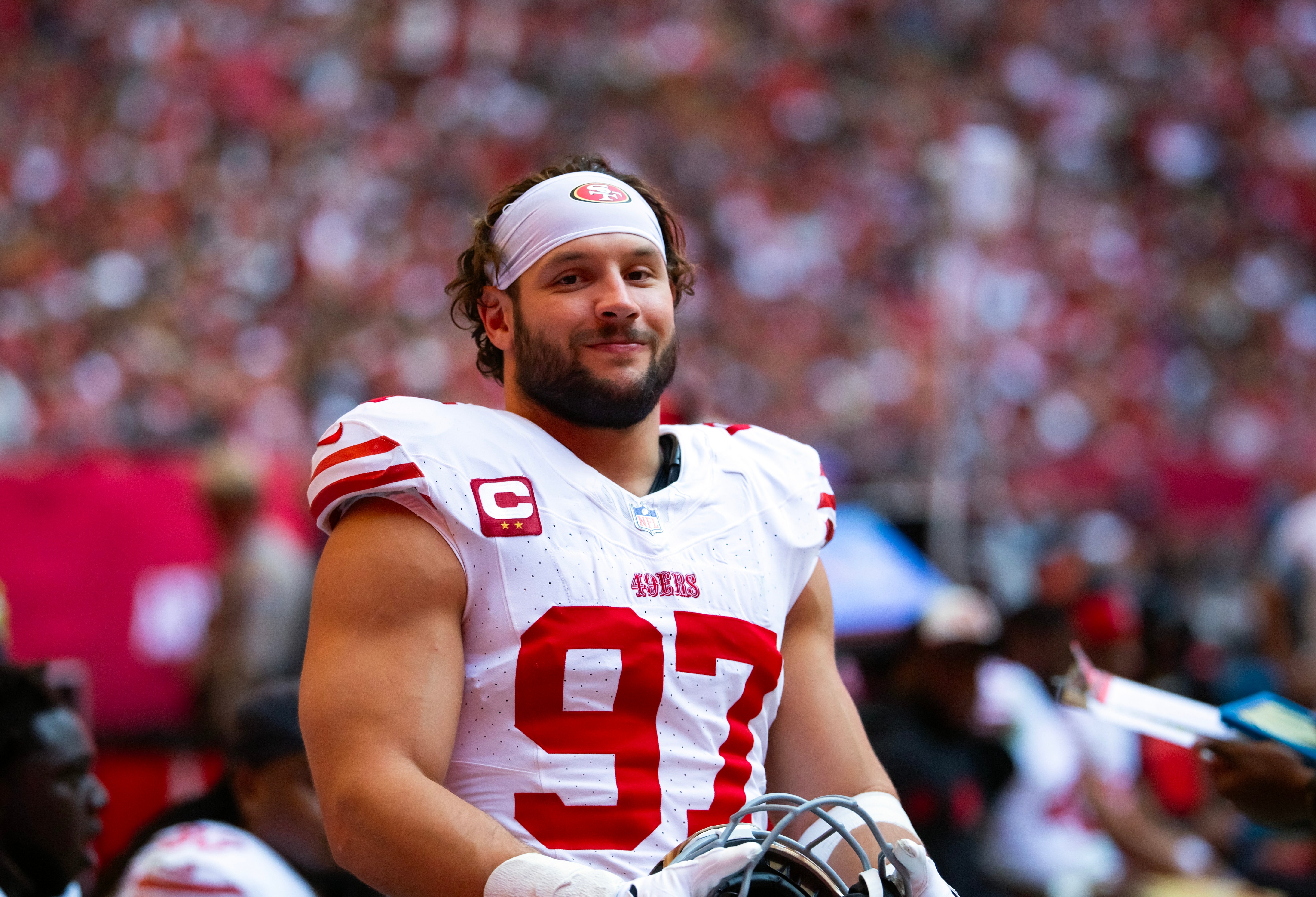 San Francisco 49ers defensive end Nick Bosa (97) against the Arizona Cardinals at State Farm Stadium.