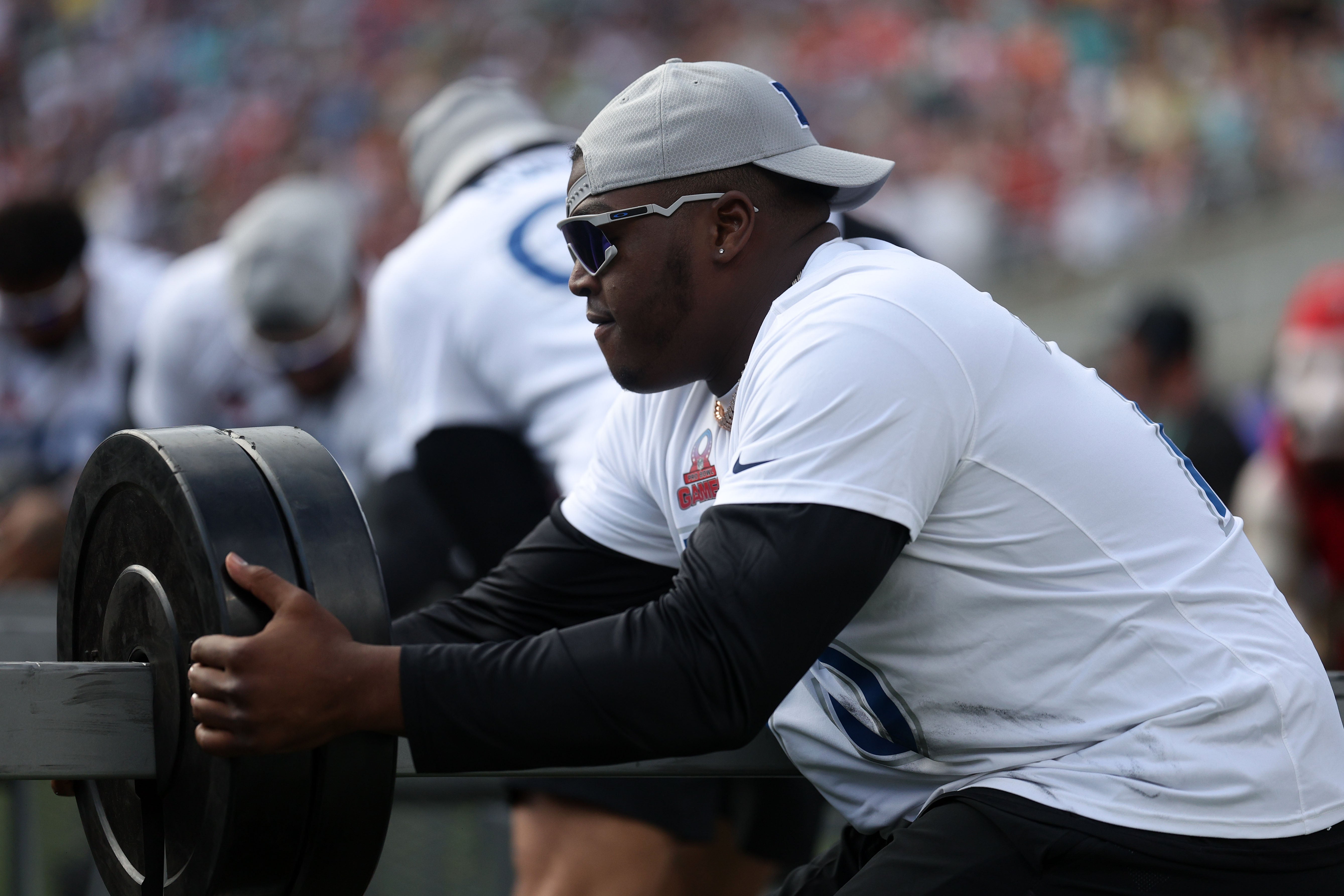 NFC offensive tackle Tyler Smith (73) of the Dallas Cowboys during the 2024 Pro Bowl at Camping World Stadium.
