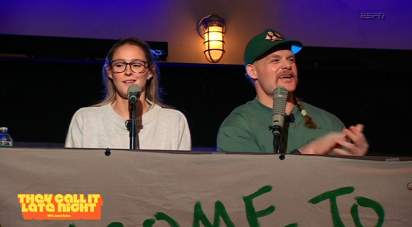 Kylie Kelce and Beau Allen on They Call It Late Night with Jason Kelce