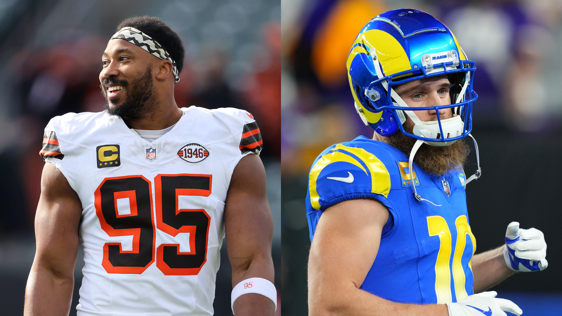 Cleveland Browns DE Myles Garrett and Los Angeles WR Cooper Kupp