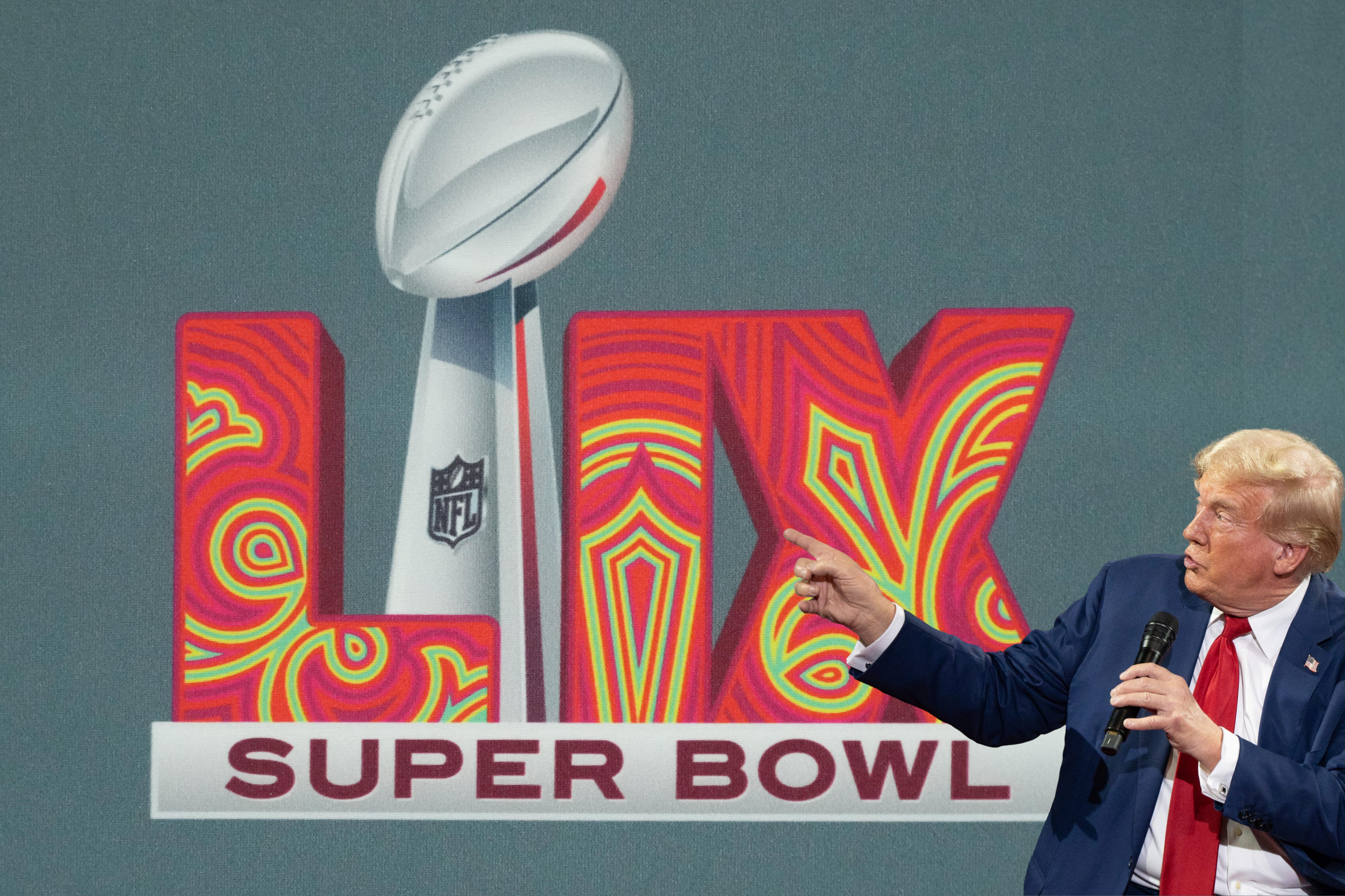 Donald Trump makes his Super Bowl LIX prediction.