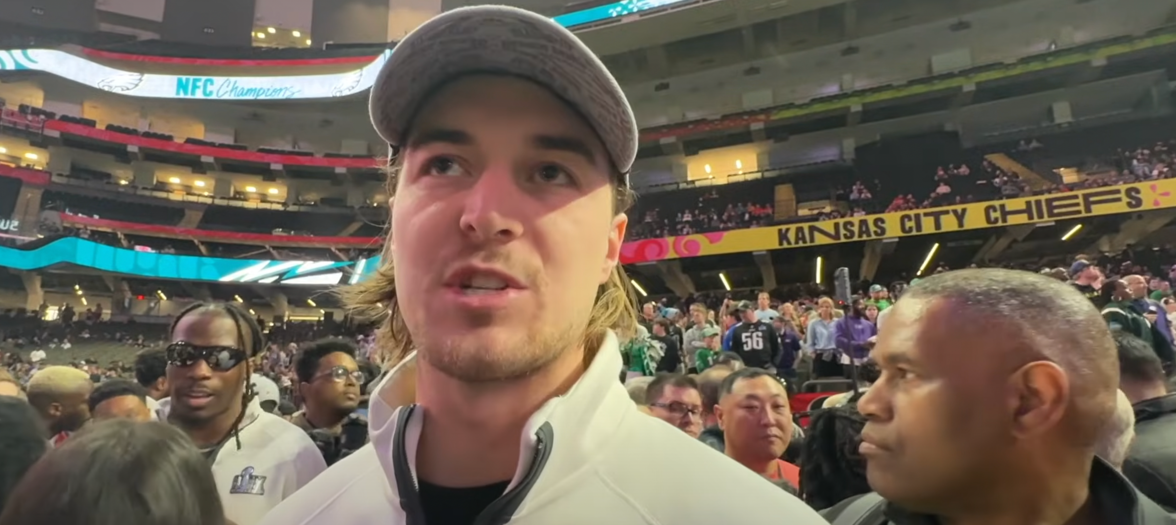 Philadelphia Eagles QB Kenny Pickket reflects on his time as quarterback of the Pittsburgh Steelers during media availability at Super Bowl LIX.