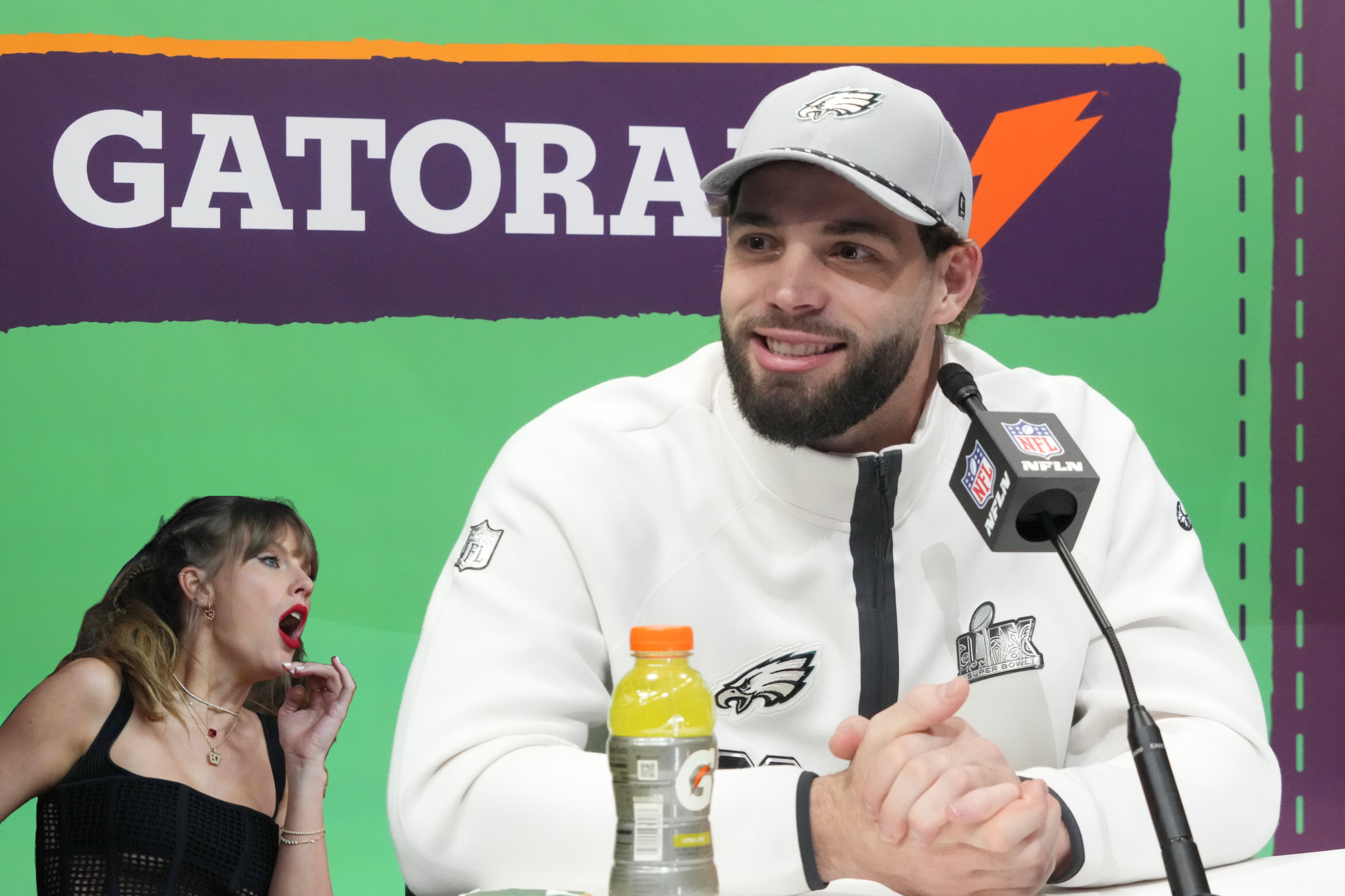 Dallas Goedert admits Taylor Swift 'ain’t on my playlist' at Super Bowl LIX opening night