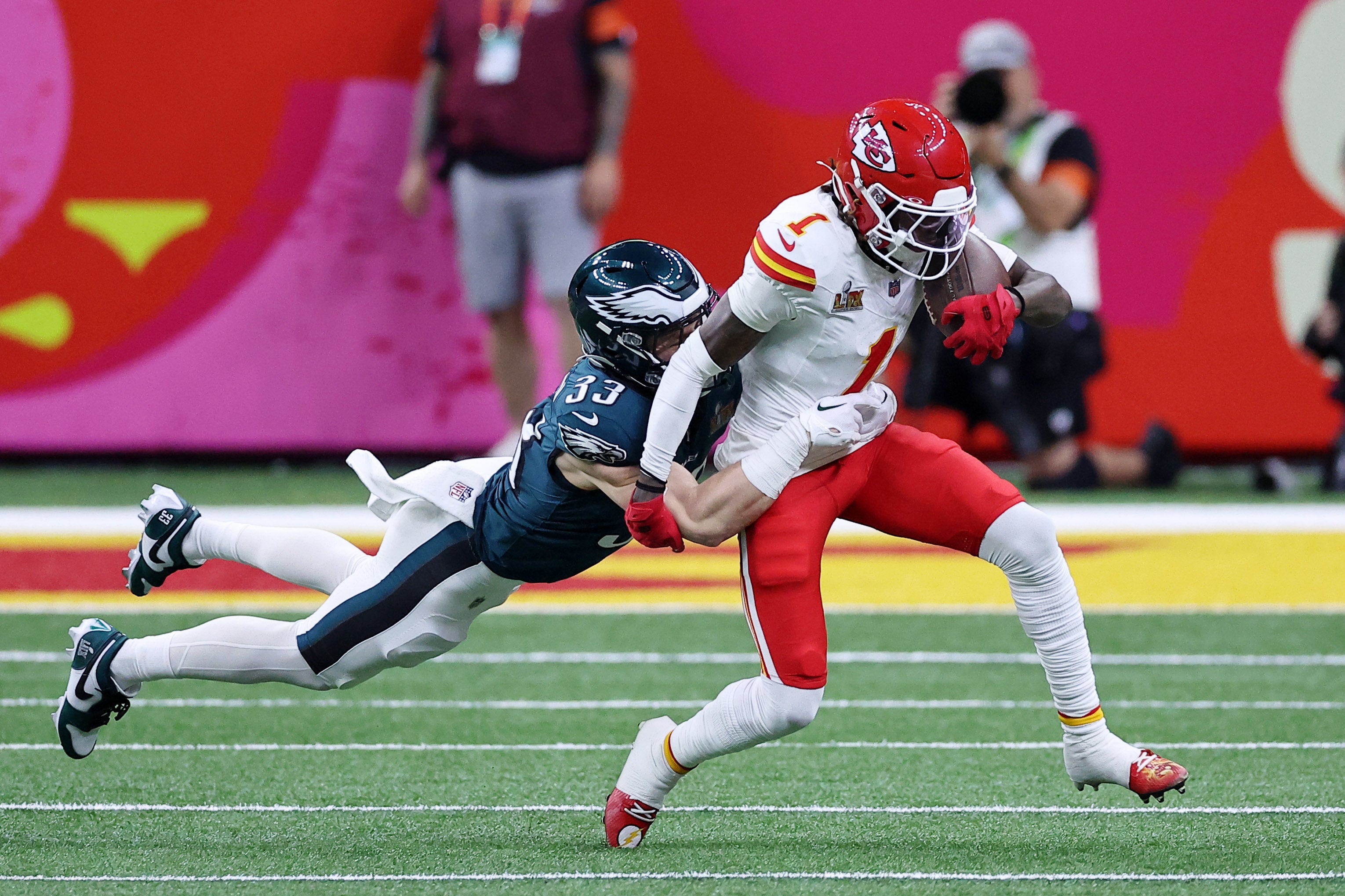Xavier Worthy, WR Kansas City Chiefs and former Texas Longhorns star makes another play in Super Bowl LIX