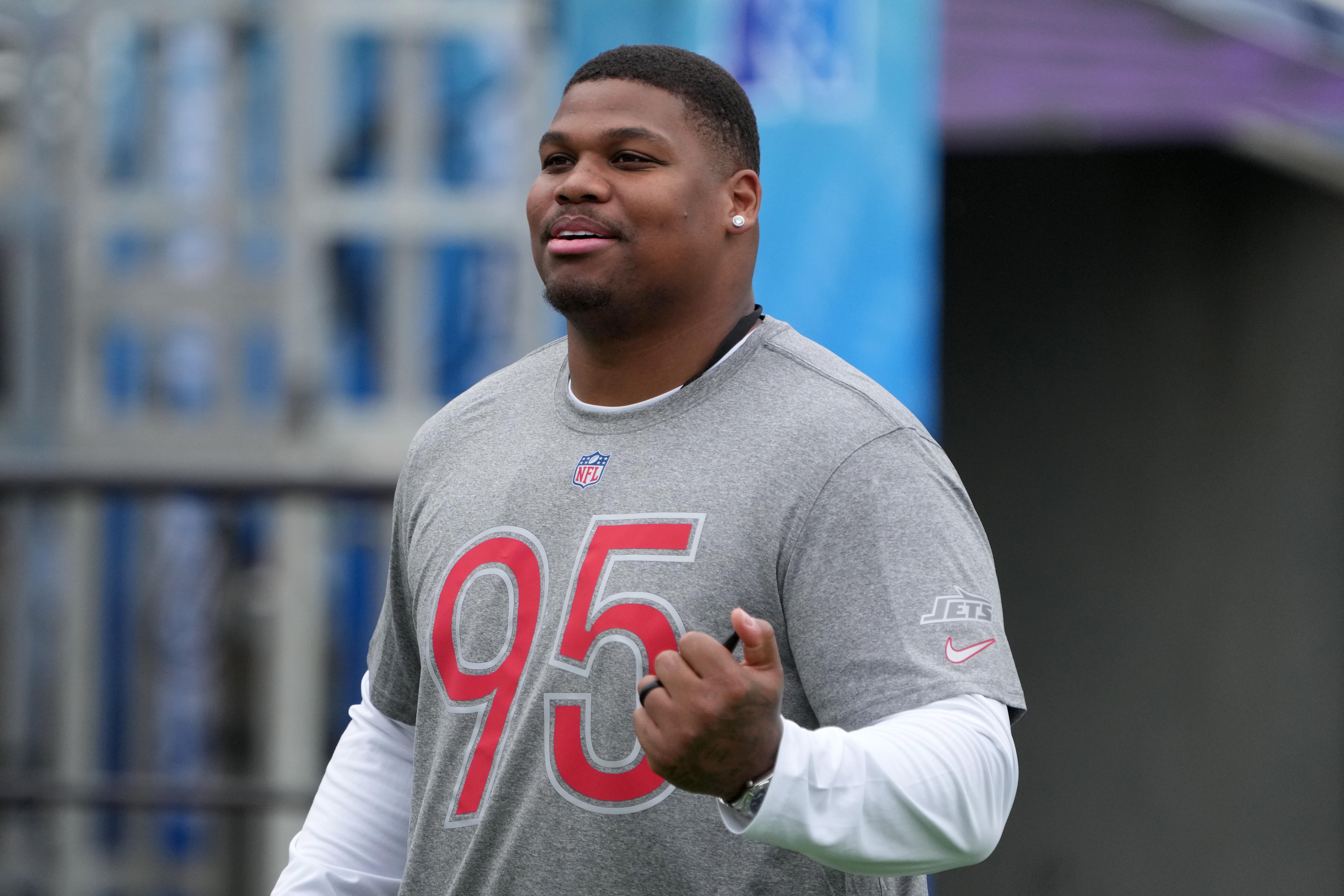 New York Jets lineman Quinnen Williams (95) during AFC Practice for the Pro Bowl Games at Camping World Stadium.