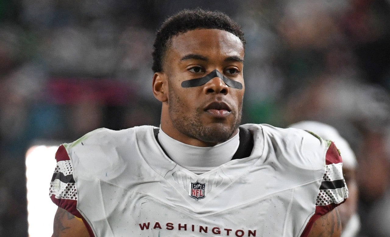 Nov 14, 2024; Philadelphia, Pennsylvania, USA; Washington Commanders safety Jeremy Chinn (11) against the Philadelphia Eagles at Lincoln Financial Field.