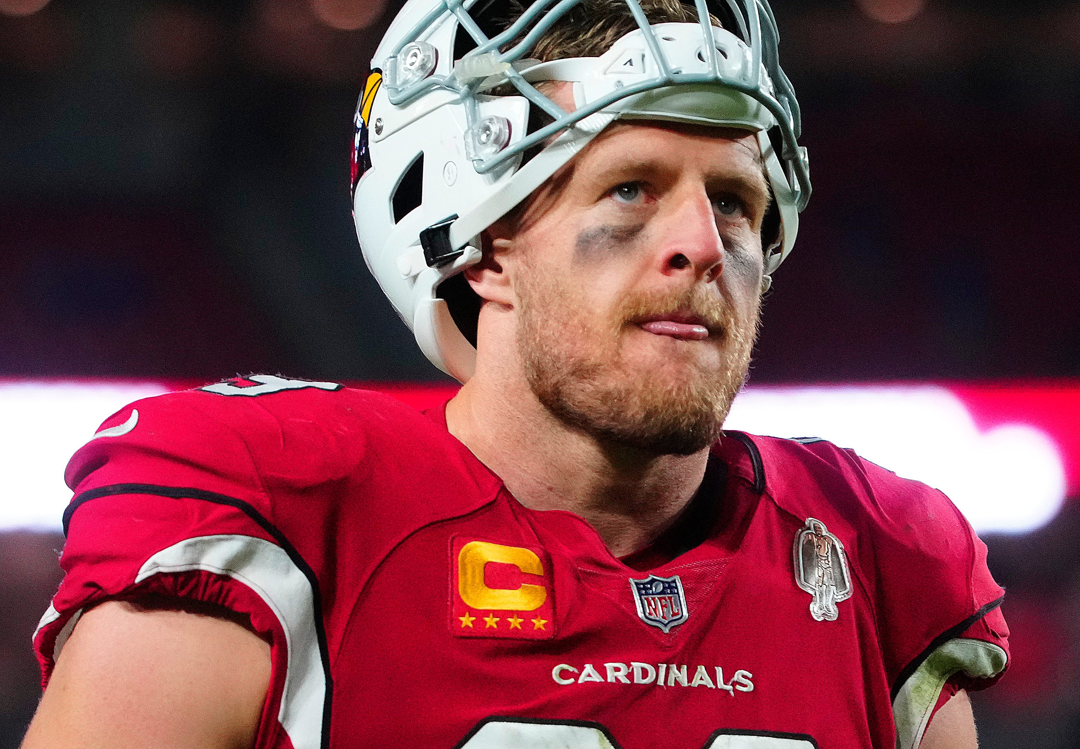 December 12, 2022; Glendale, Ariz; USA; Cardinals defensive end JJ Watt (99) reacts after a loss to the Patriots at State Farm Stadium. Nfl Cardinals Patriots 1213 New England Patriots At Arizona Cardinals