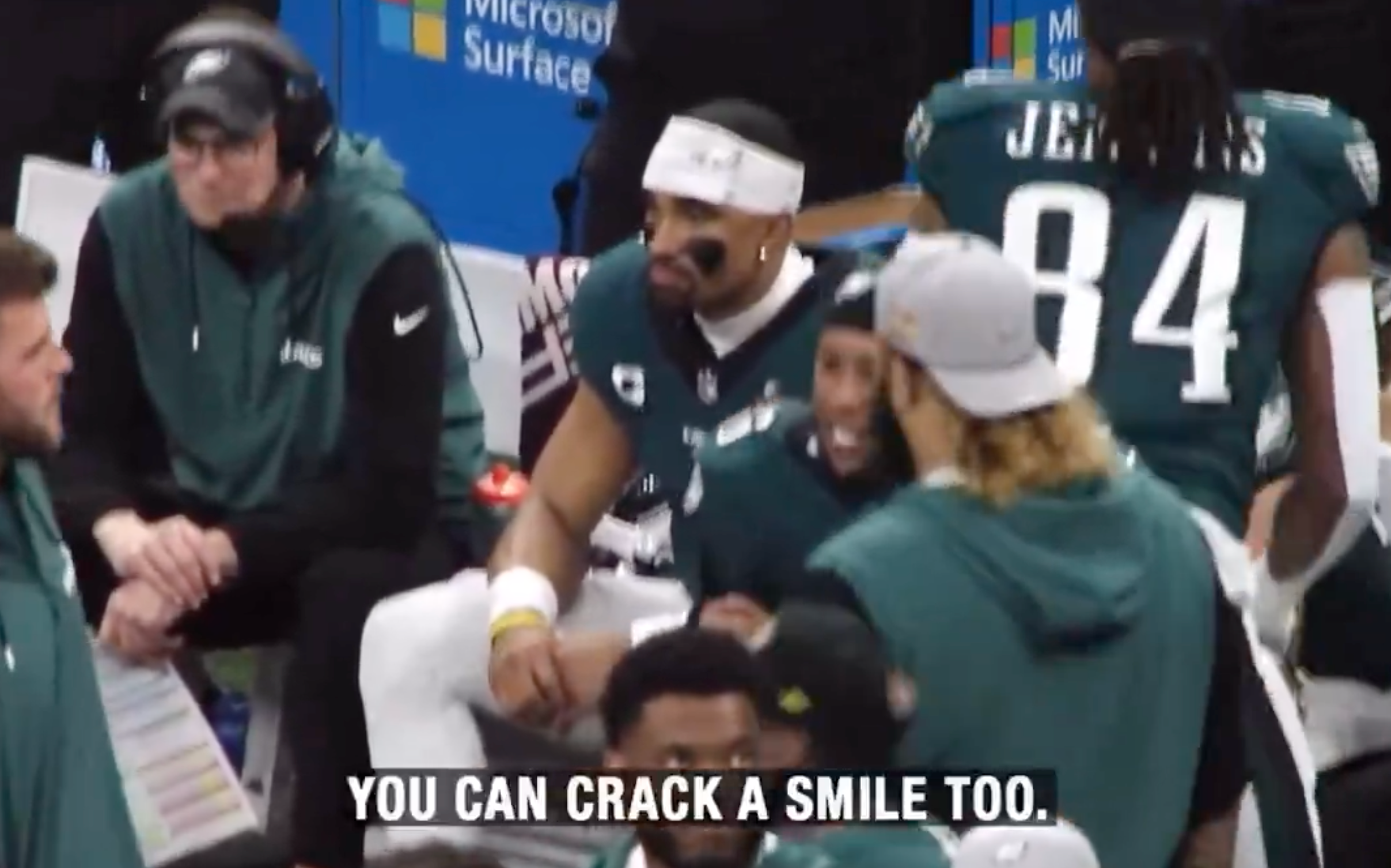 Philadelphia Eagles quarterback Jalen Hurts during Super Bowl LIX win vs. Kansas City Chiefs