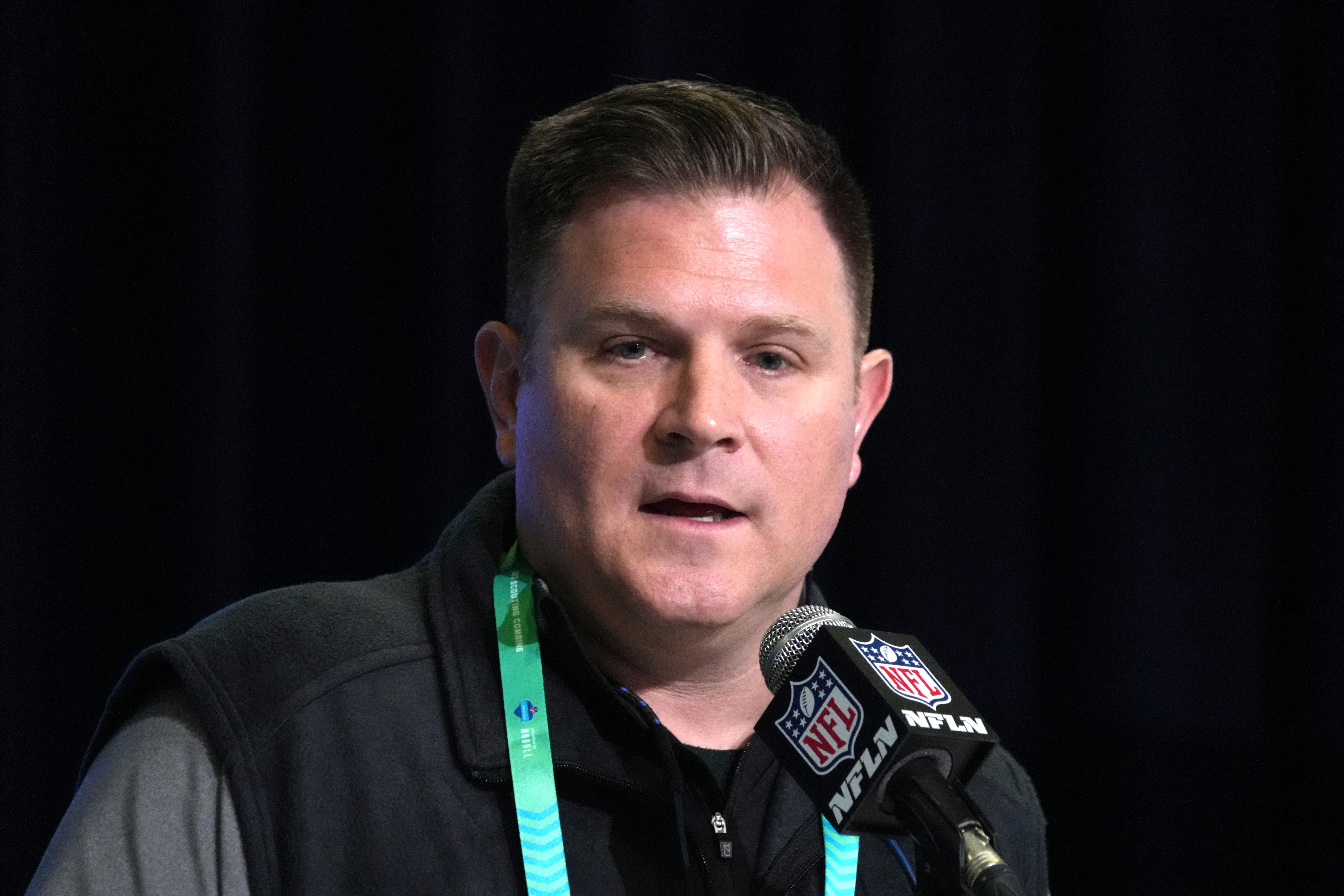 Green Bay Packers general manager Brian Gutekunst during the NFL combine at the Indiana Convention Center. 