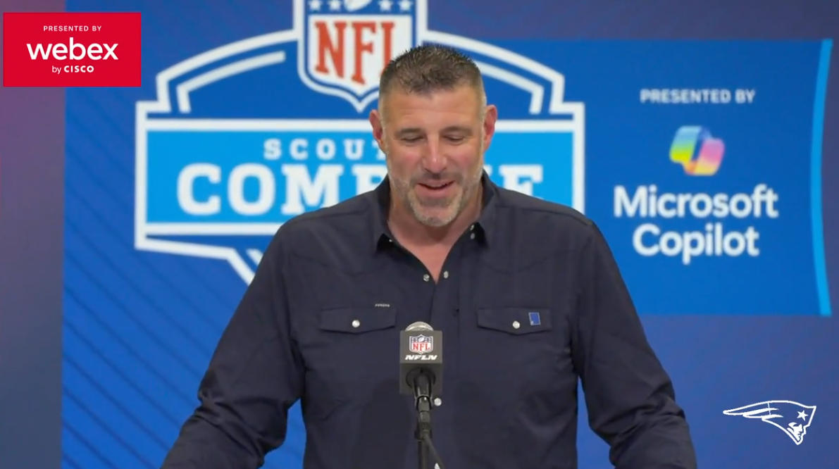 Mike Vrabel at the 2025 NFL Scouting Combine