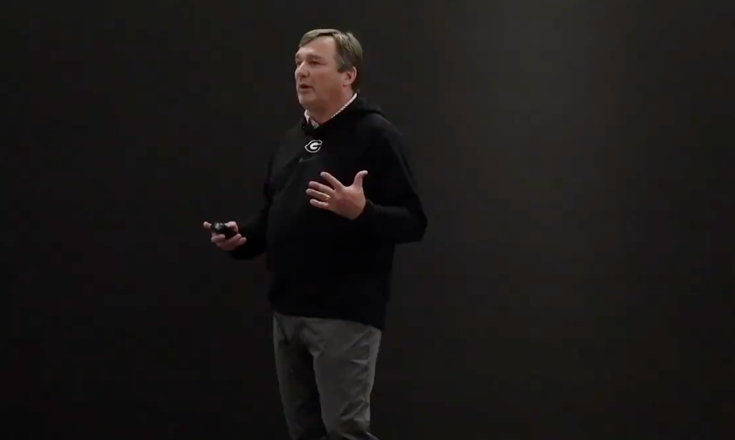Georgia Bulldogs head coach Kirby Smart speaks at Nike Coach of the Year Clinic