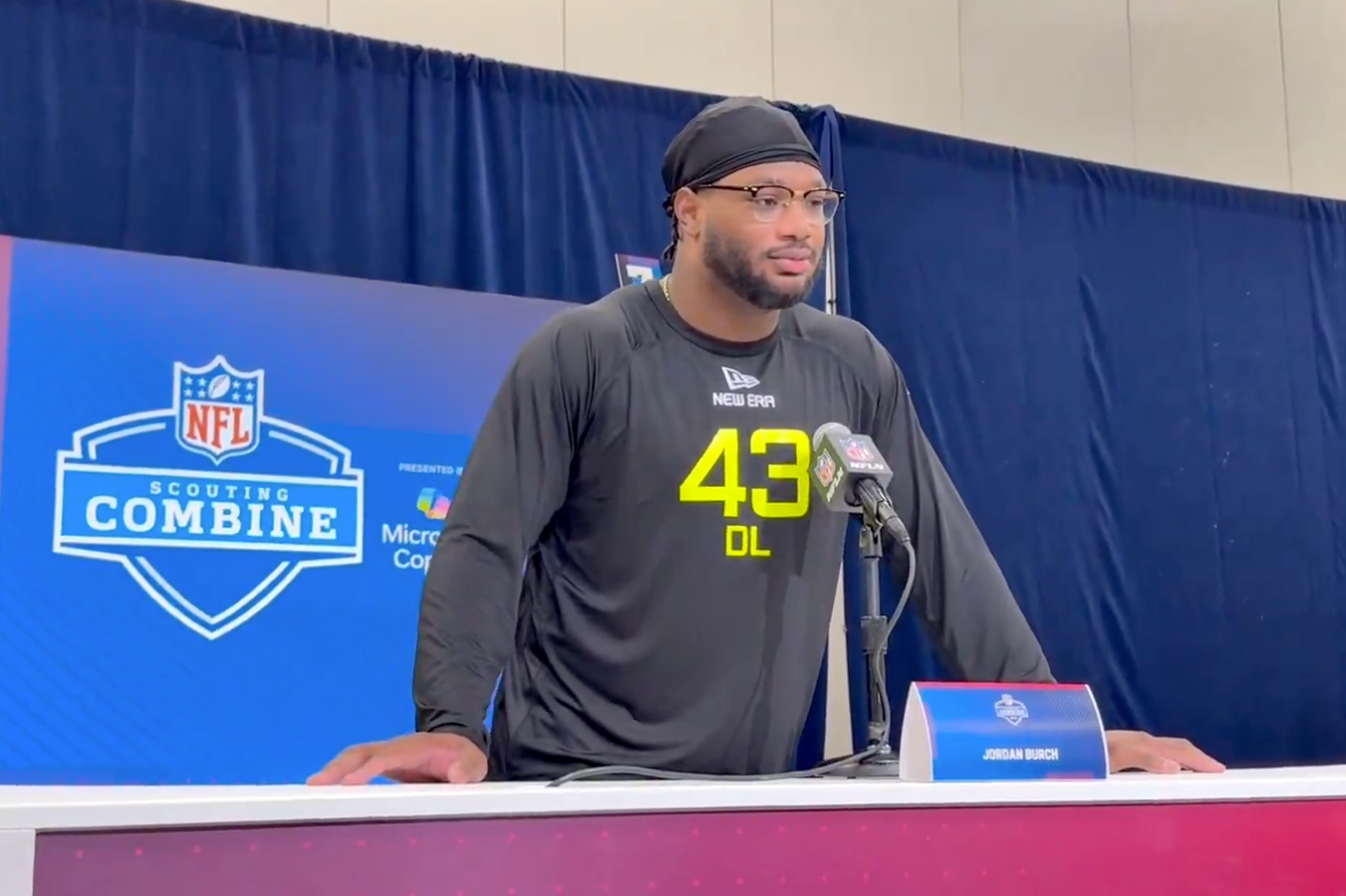 Jordan Burch at the NFL Scouting Combine.