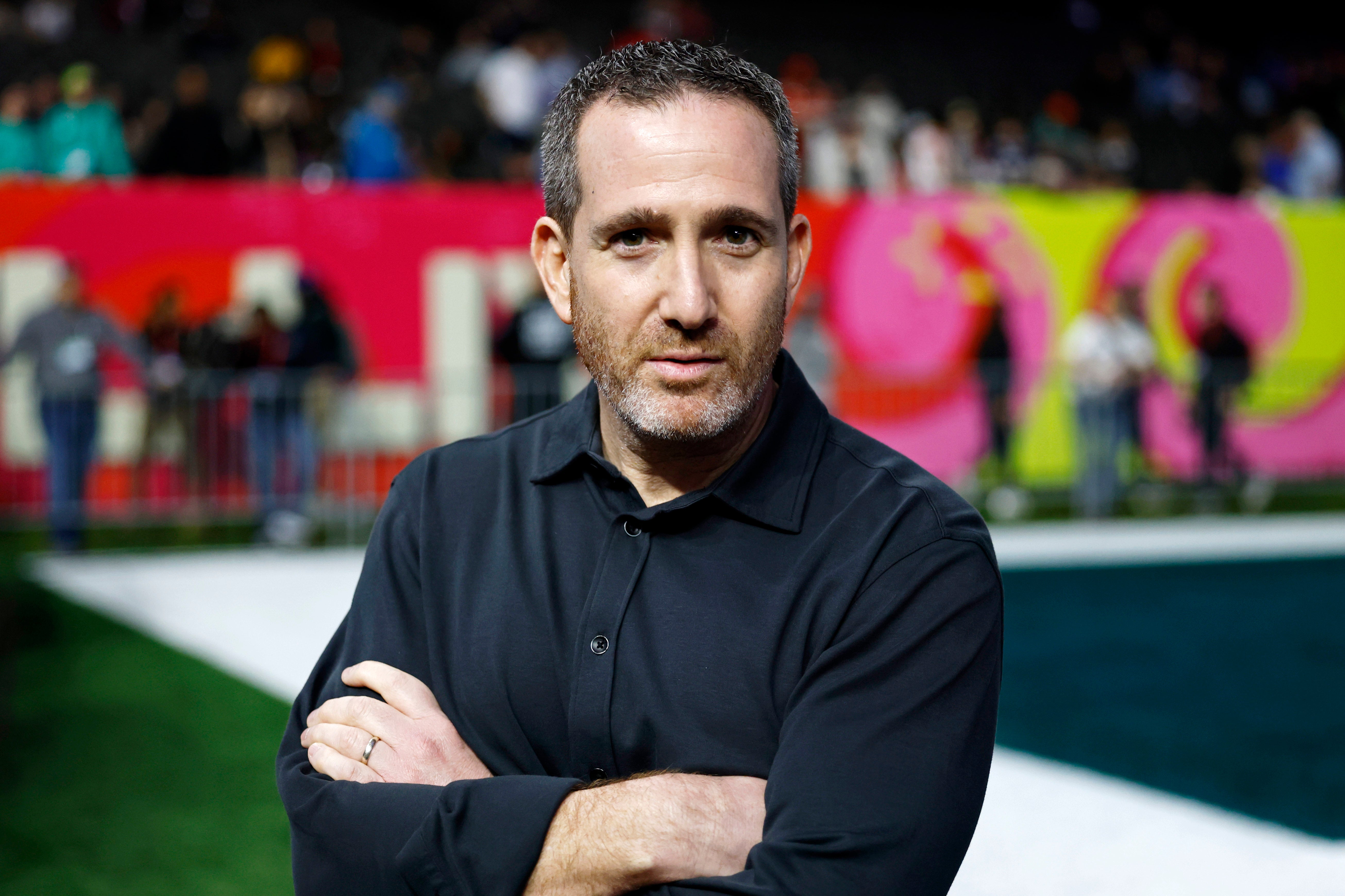Philadelphia Eagles general manager Howie Roseman looks on during Super Bowl LIX Opening Night at Ceasars Superdome.