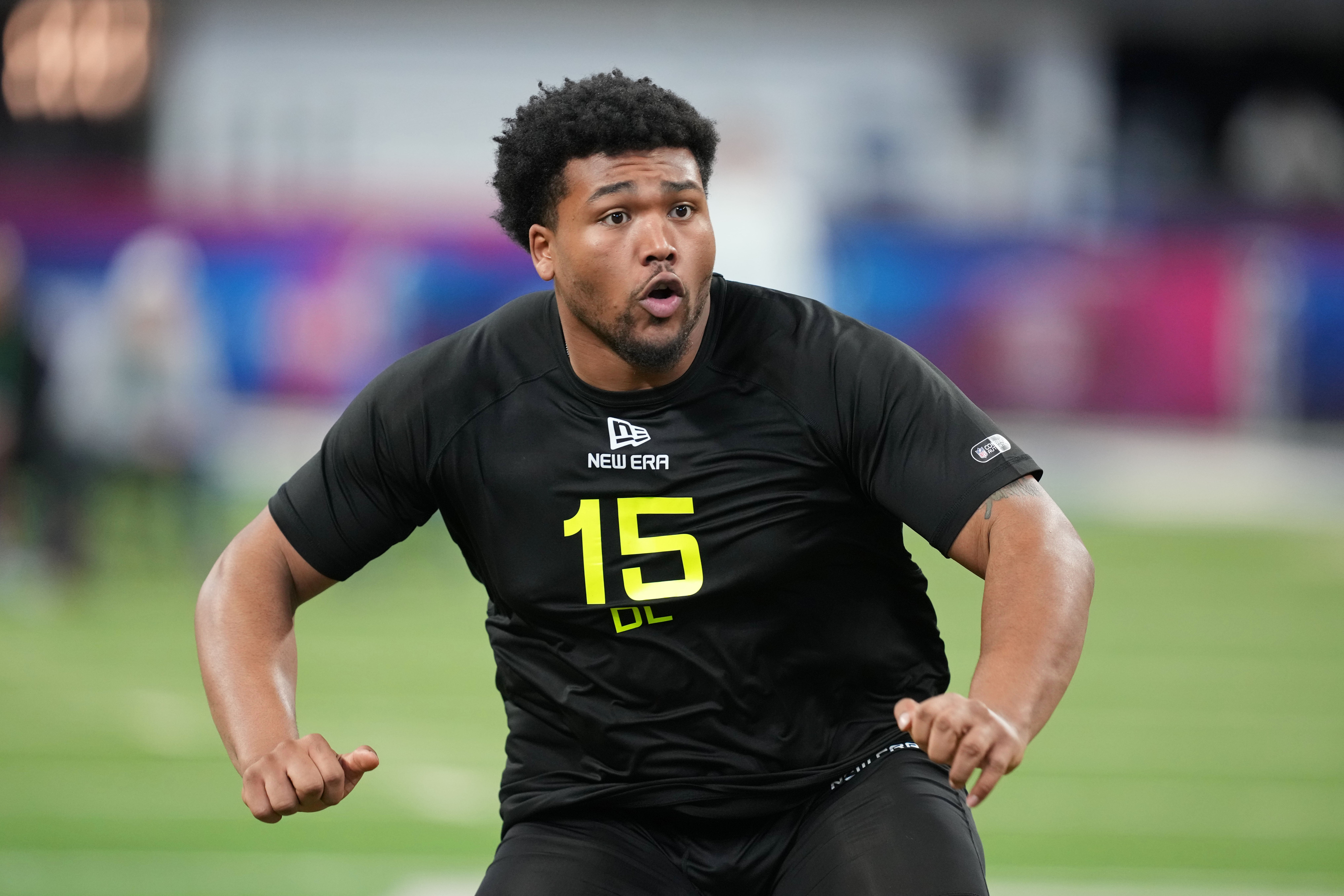 Derrick Harmon, Defensive Tackle for the Oregon Ducks at the 2025 NFL Combine
