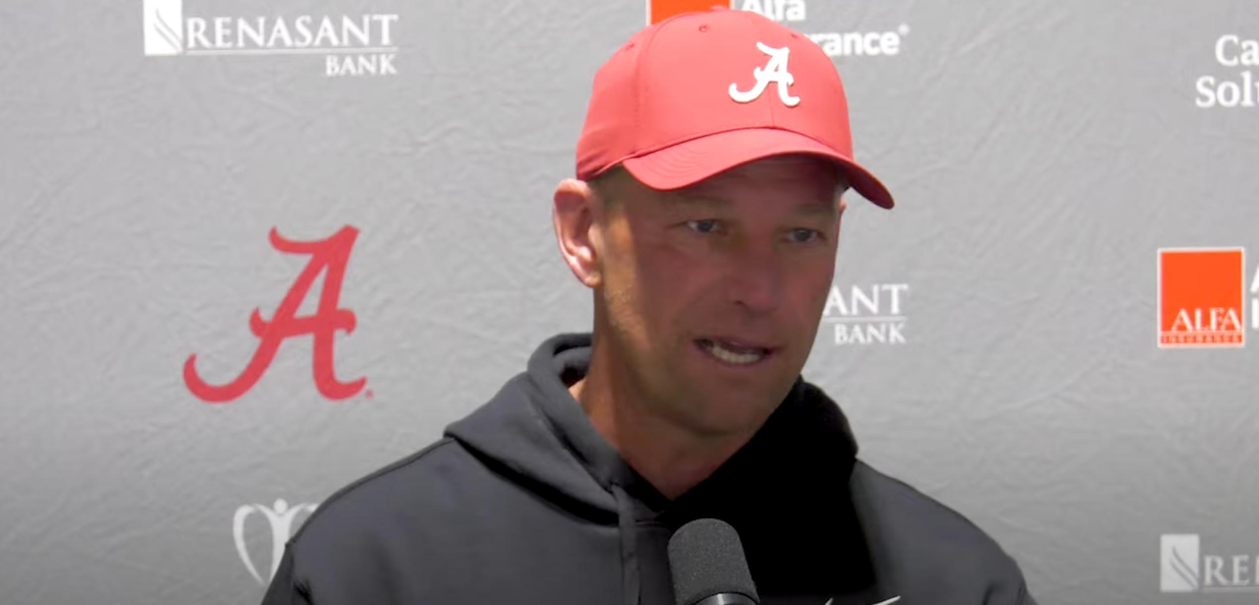 Kalen DeBoer addresses the media after day one of spring practice for 2025 University of Alabama football, 3/3/25.