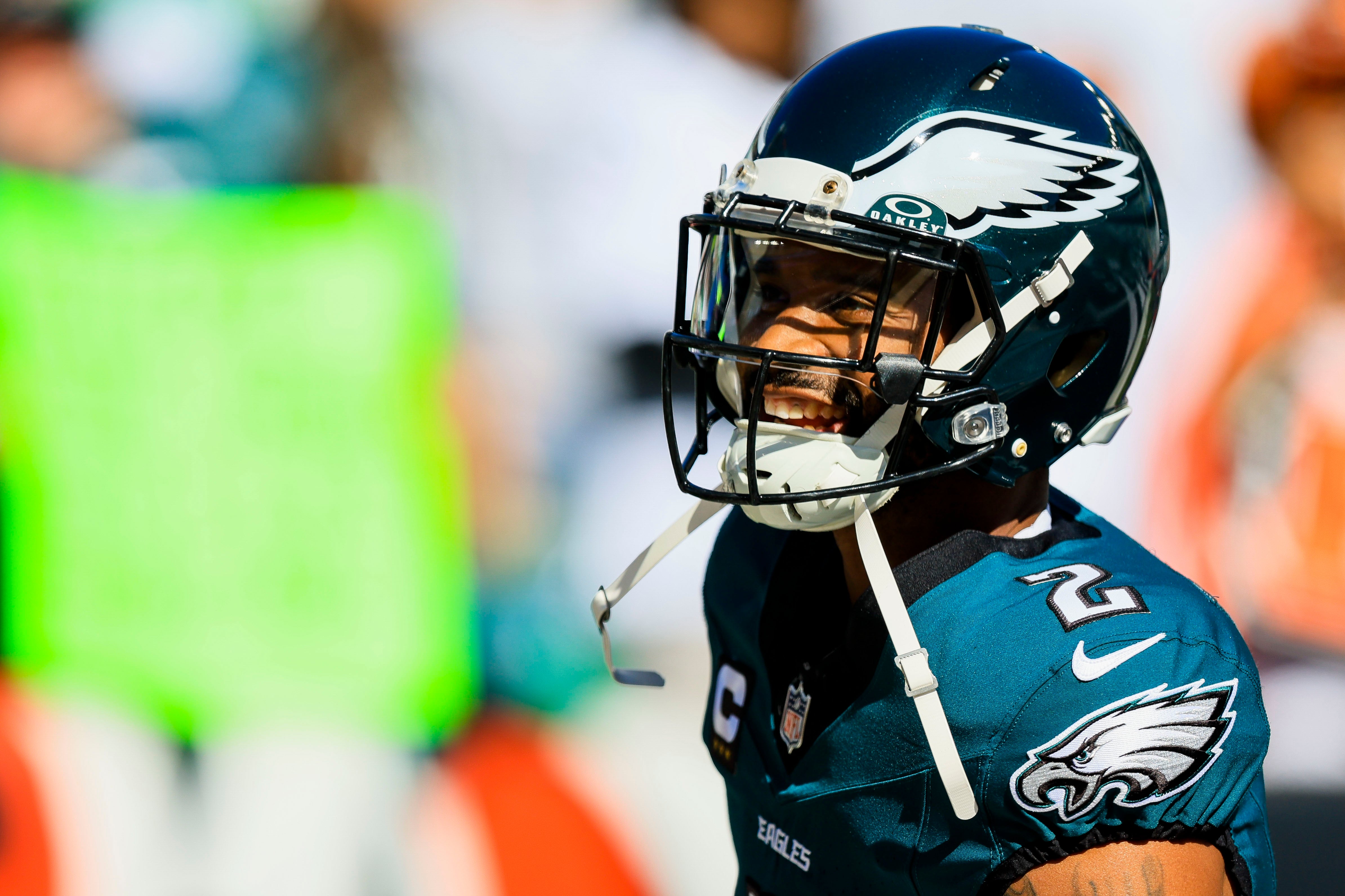 Philadelphia Eagles cornerback Darius Slay Jr. (2) during warmups before the game against the Cincinnati Bengals at Paycor Stadium.