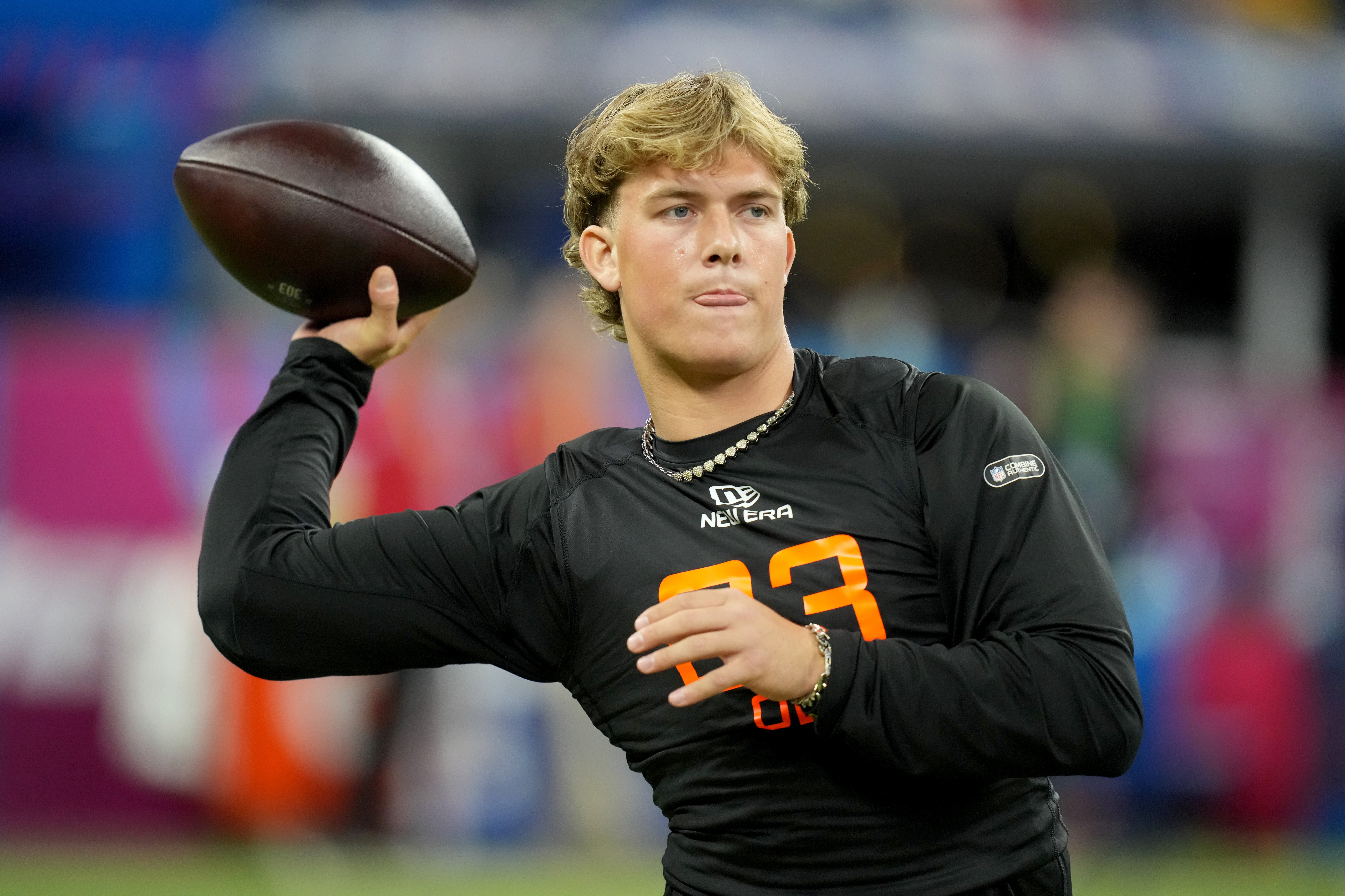 Jaxson Dart, QB Ole Miss at the NFL Combine