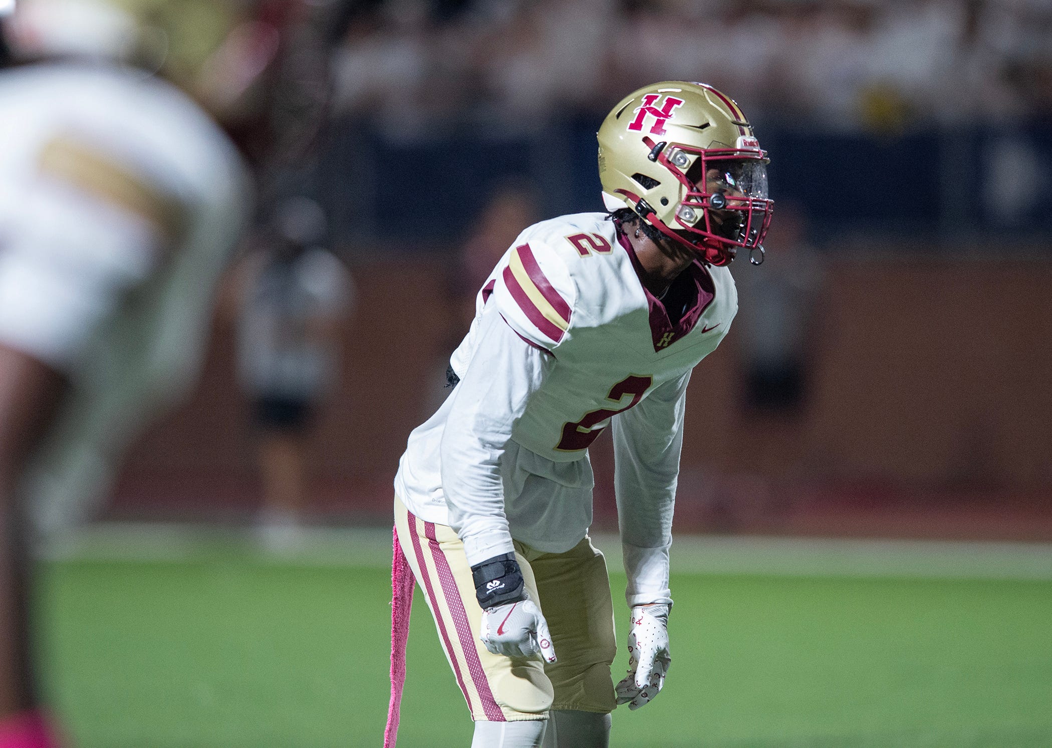 Hartfield's Bralan Womack (2) and the Hawks take on MRA in Madison, Miss., Friday, Oct. 11, 2024.