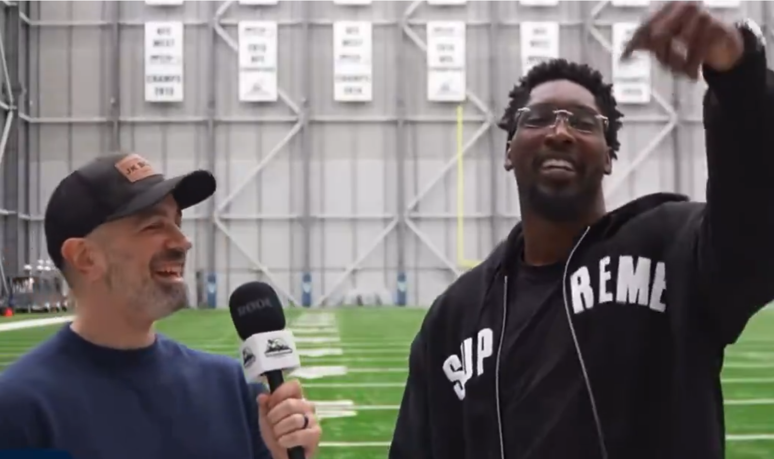 DeMarcus Lawrence on an interview after signing with Seattle Seahawks.