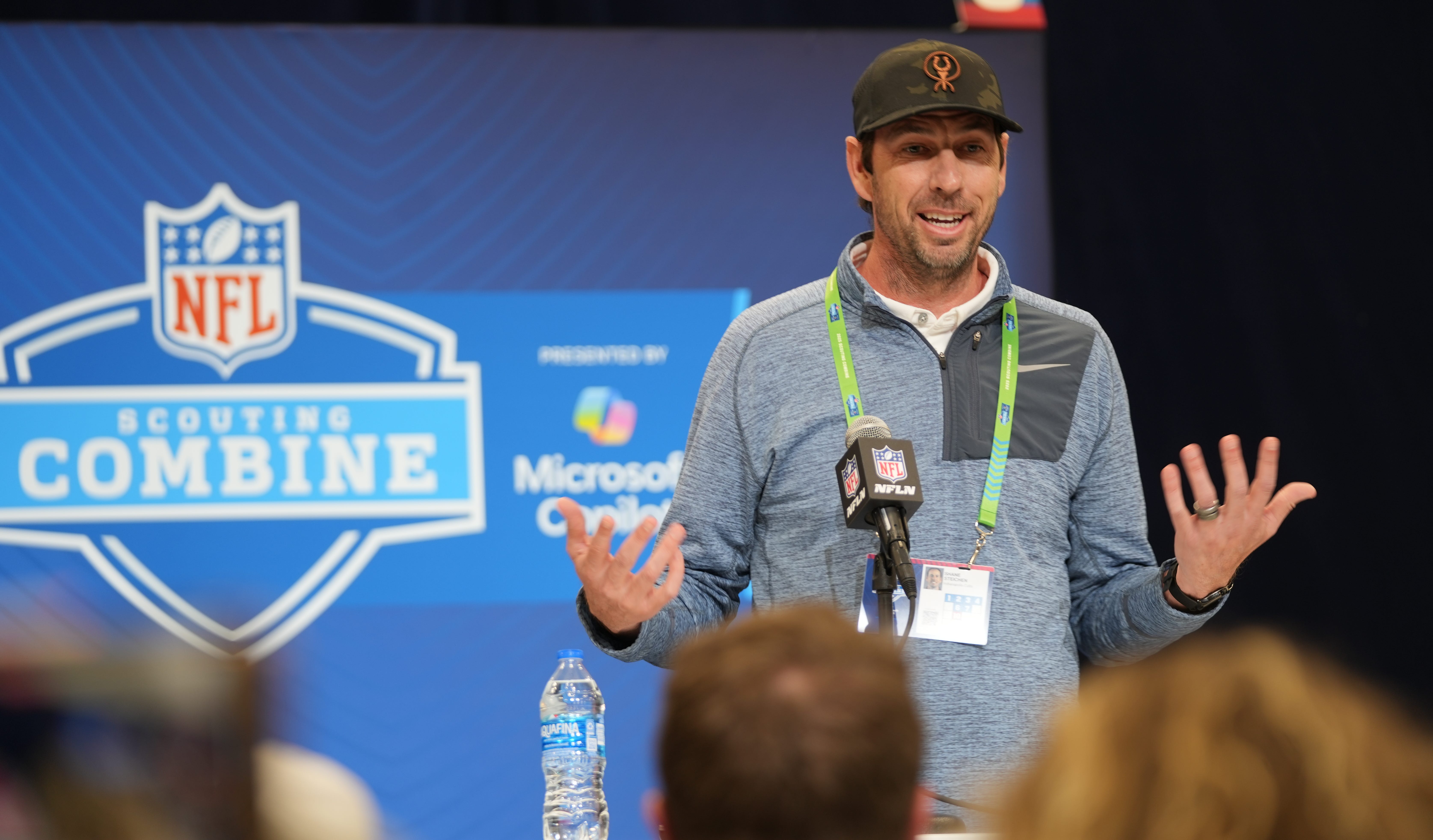 Indianapolis Colts head coach Shane Steichen speaks to the media during the 2025 NFL draft.