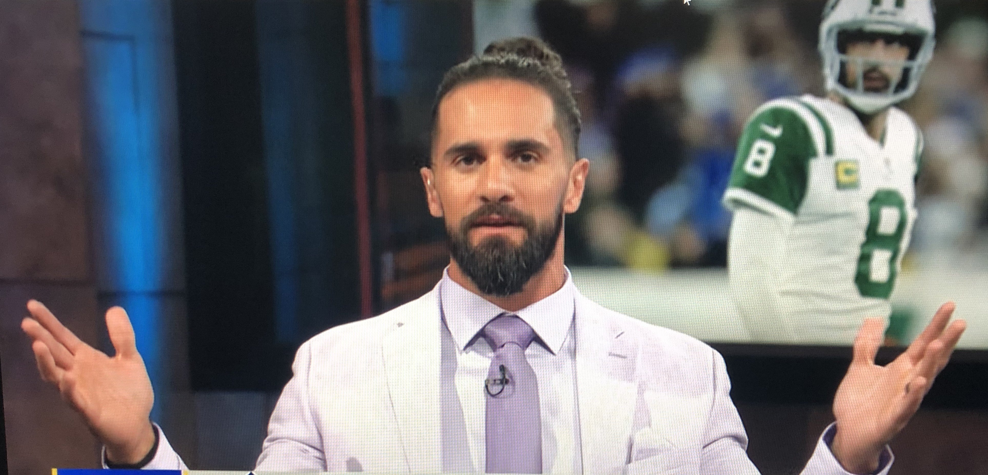 Seth Rollins co-hosting on NFL Network's Good Morning Football.