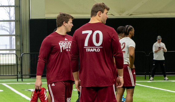 Boston College OT Ozzy Trapilo & C Drew Kendall
