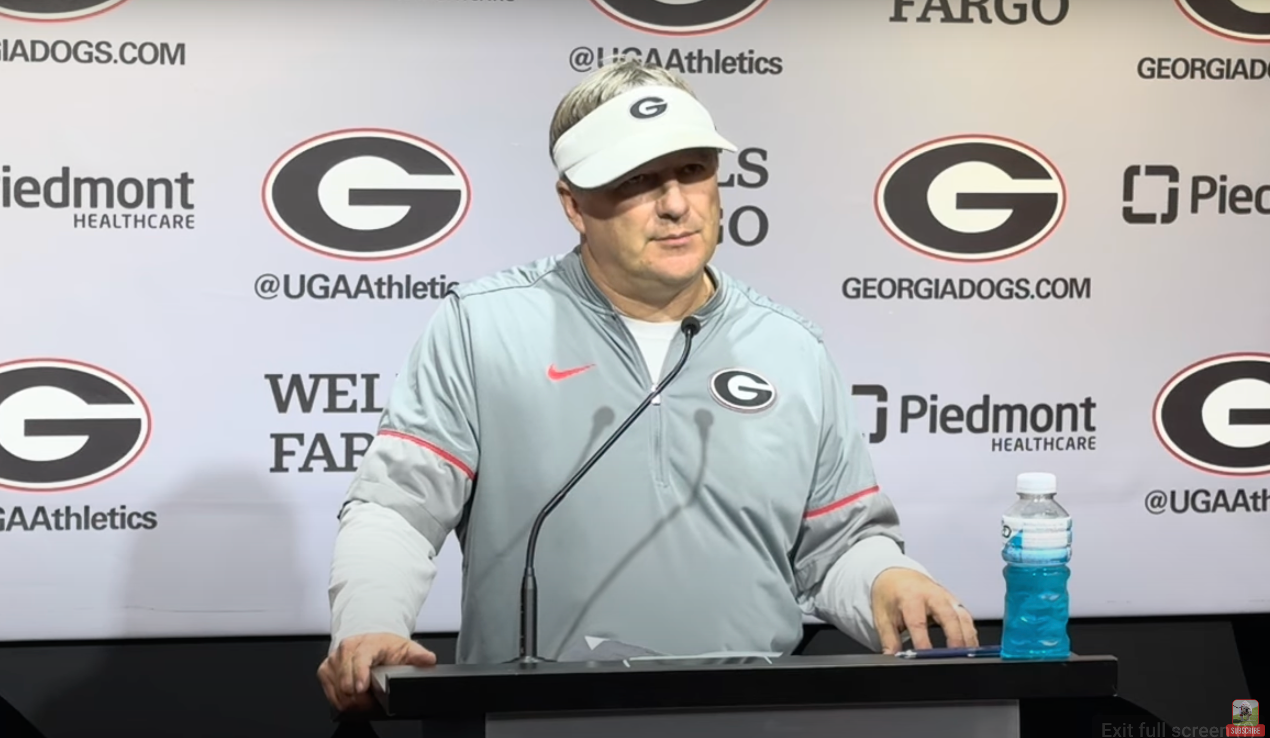 Georgia Bulldogs head coach Kirby Smart speaks to media following spring practice