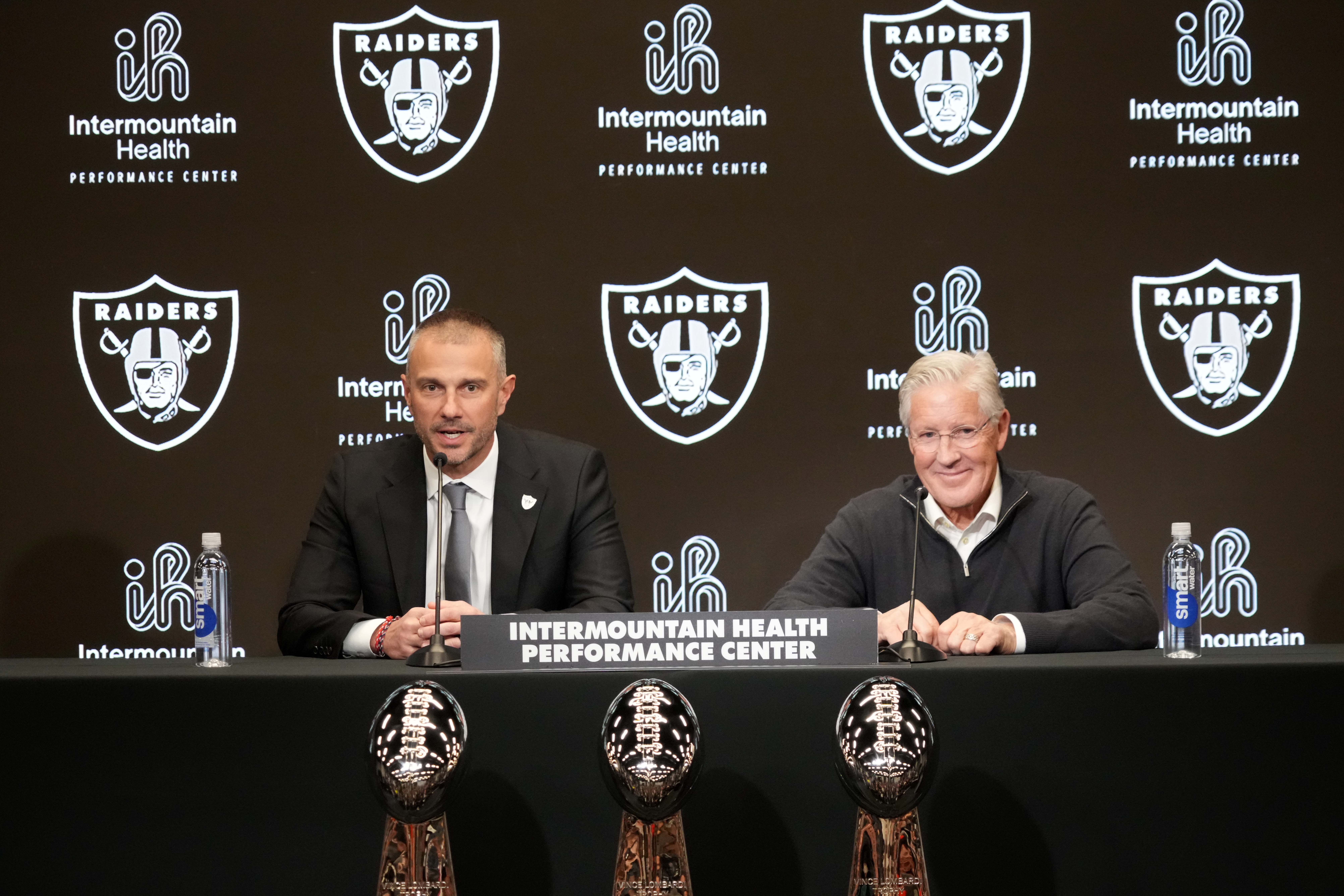 Las Vegas Raiders general manager John Spytek and head coach Pete Carroll