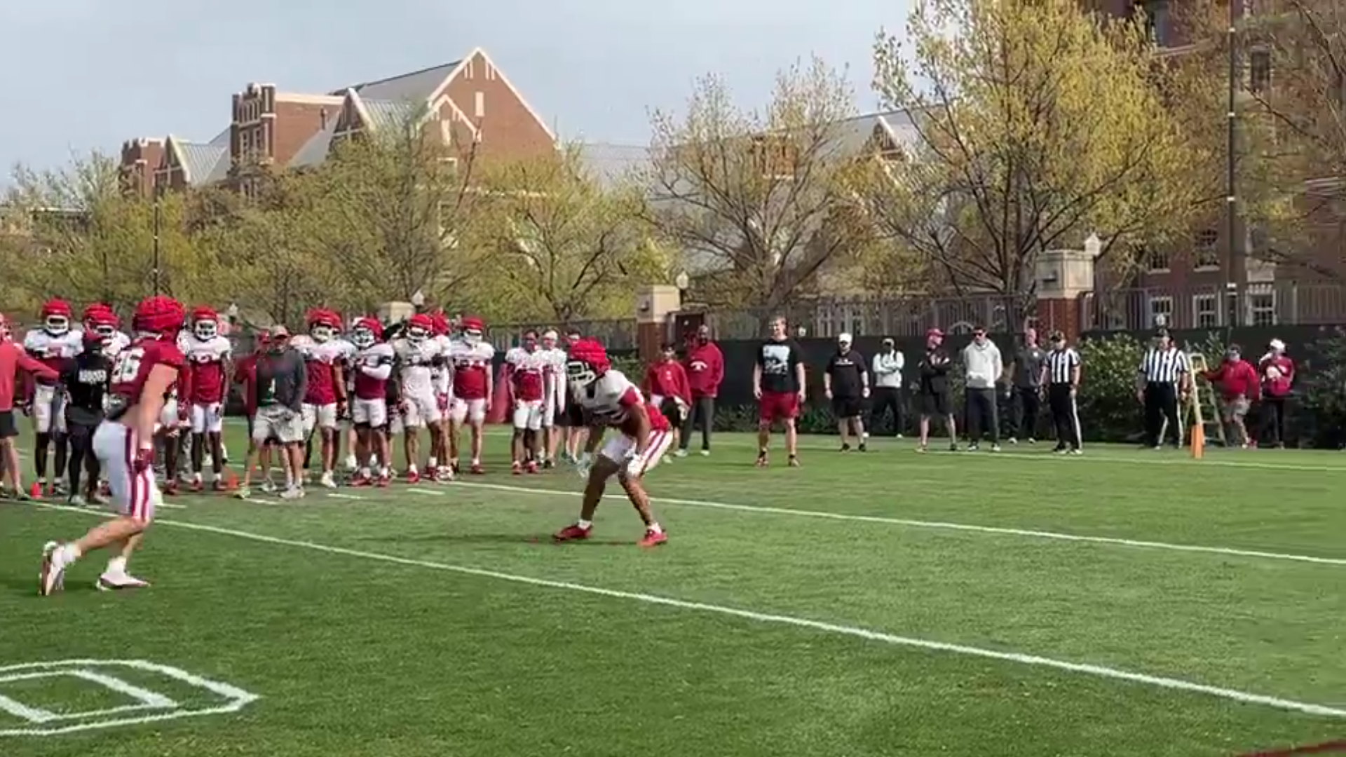 Oklahoma Sooners tight end Carson Kent vs Michael Boganowski.
