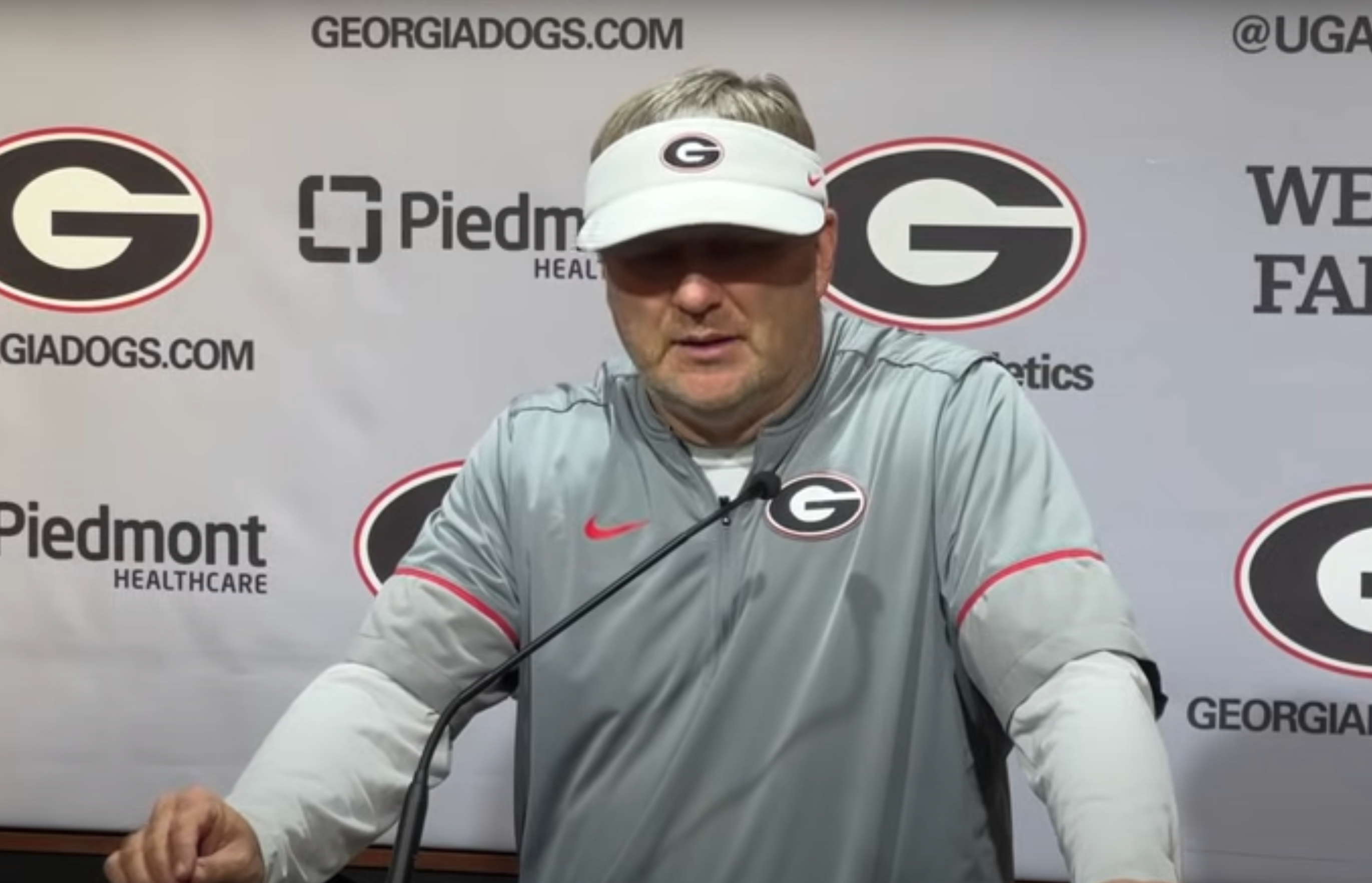 Georgia Bulldogs head football coach Kirby Smart after spring scrimmage