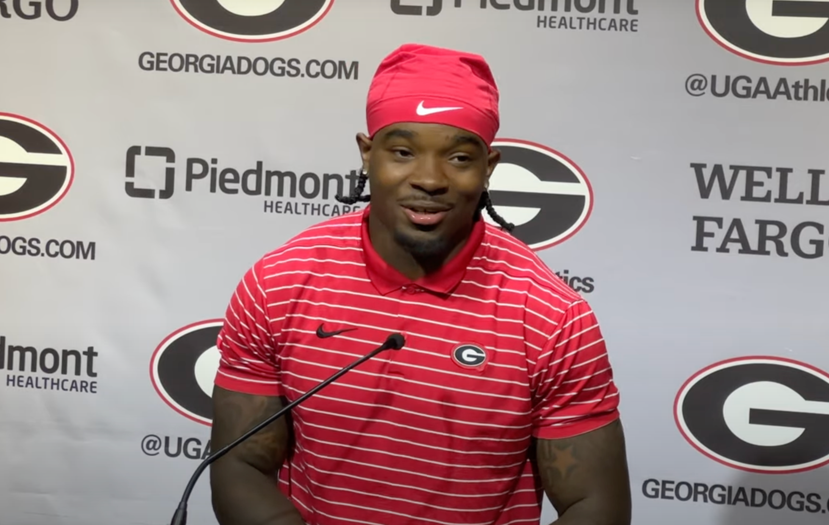 Dillon Bell, Georgia Bulldogs WR talking about the wide receiver room after spring scrimmage