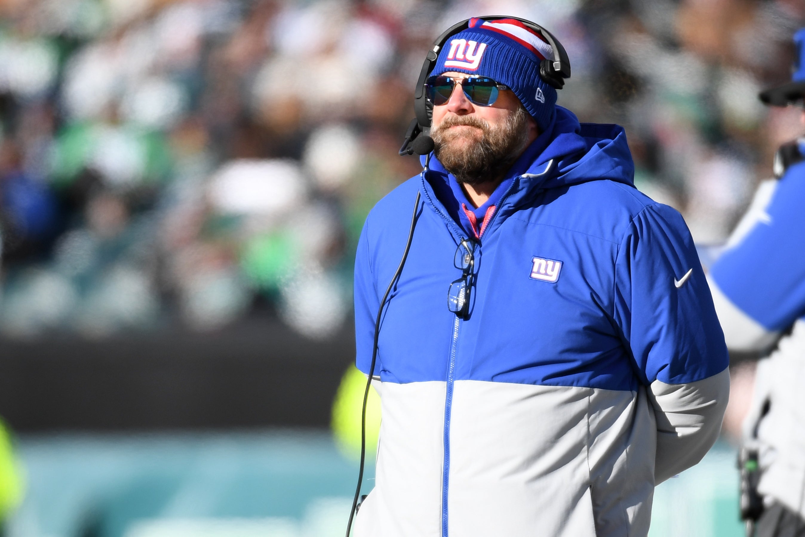 Jan 5, 2025; Philadelphia, Pennsylvania, USA; New York Giants head coach Brian Daboll on the sidelines against the Philadelphia Eagles at Lincoln Financial Field.