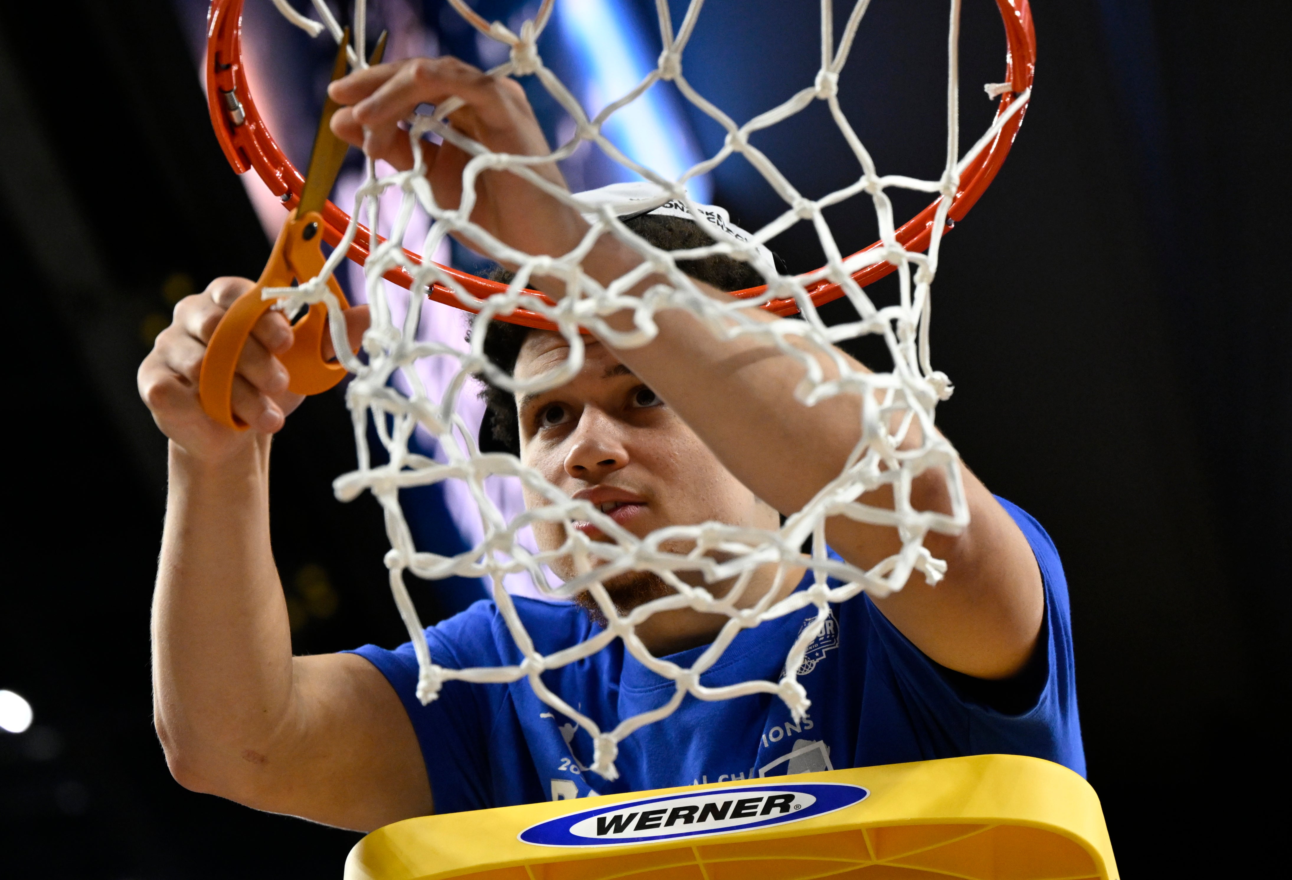 Mar 29, 2025; San Francisco, CA, USA; Florida Gators guard Walter Clayton Jr. (1) cuts down the net after defeating the Texas Tech Red Raiders during the West Regional final of the 2025 NCAA tournament at Chase Center.