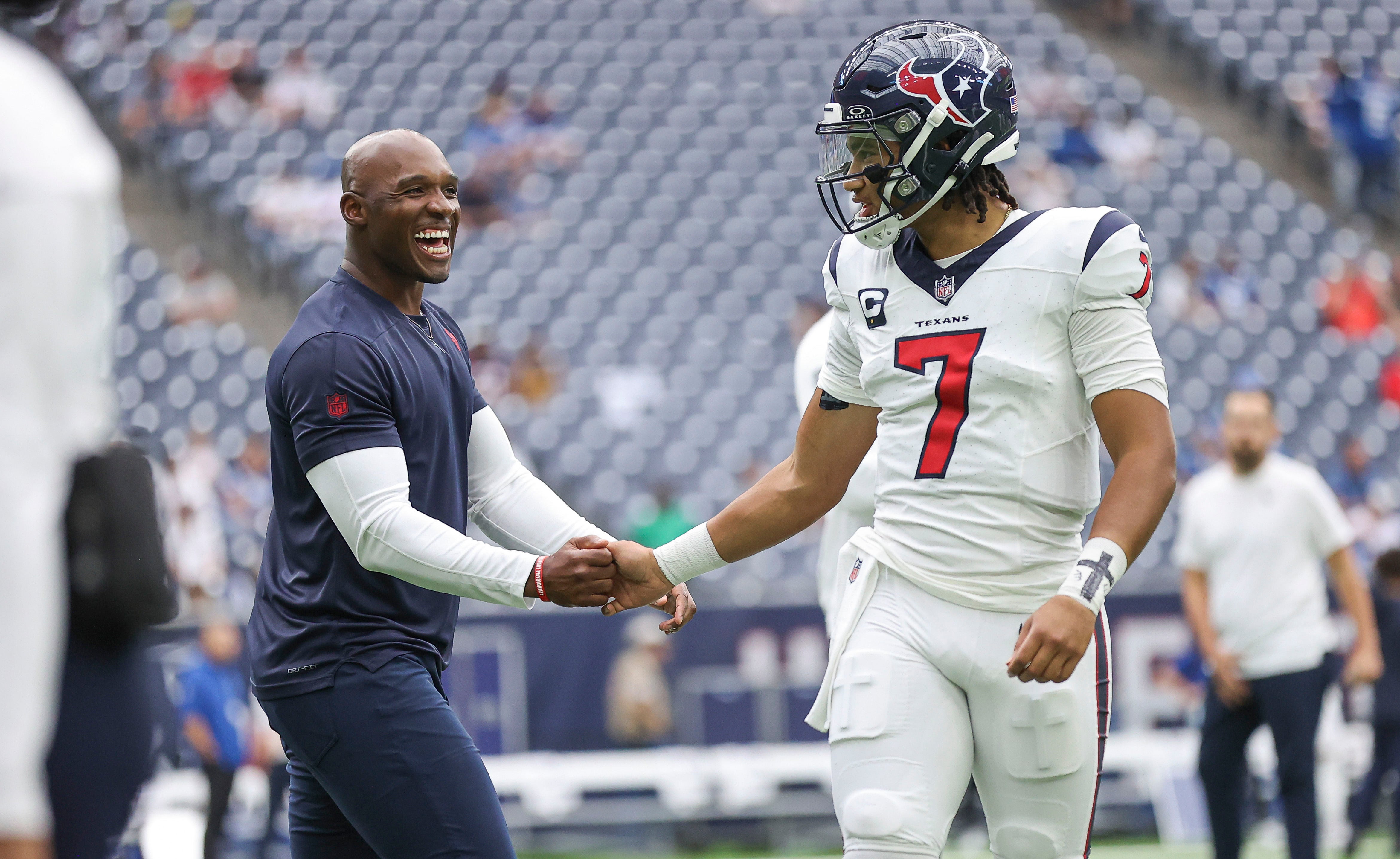 Houston Texans head coach DeMeco Ryans quarterback C.J. Stroud