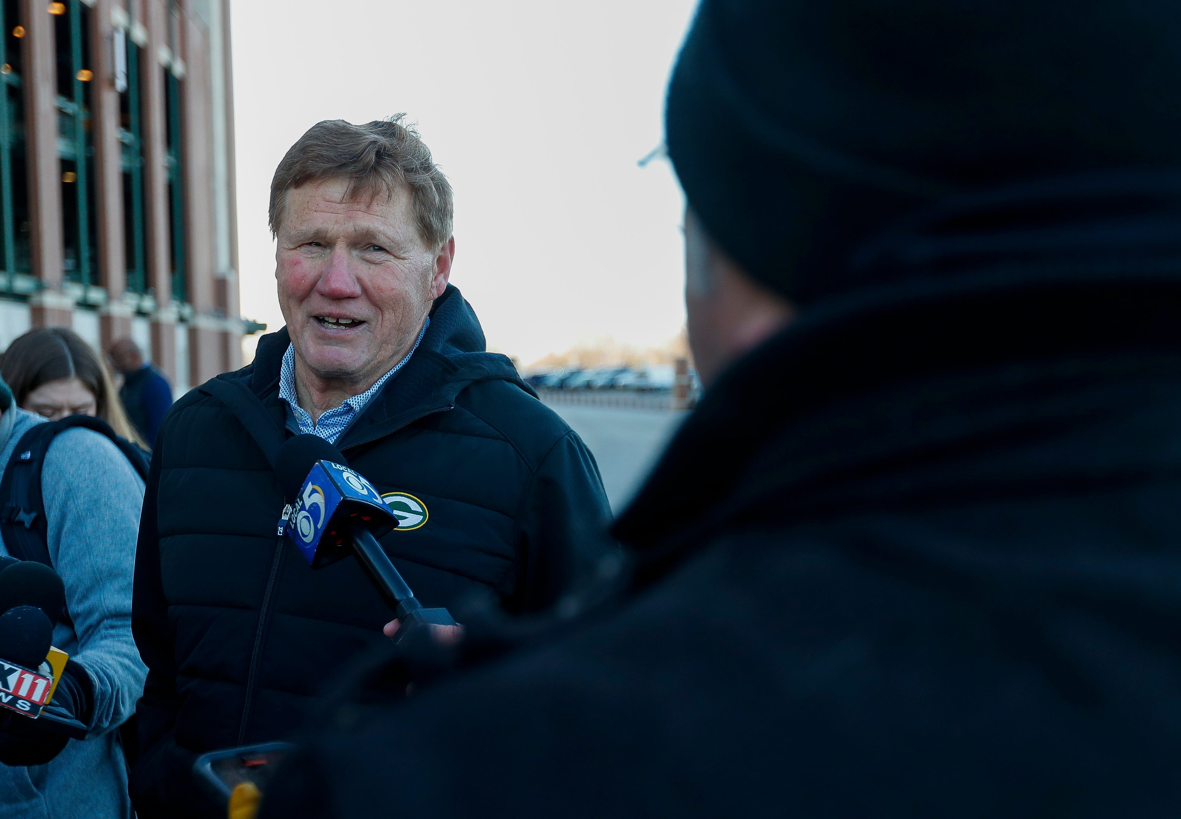 Green Bay Packers President and CEO Mark Murphy talks to the media during the 2025 Packers Tailgate Tour sendoff on Tuesday, April 8, 2025, at Lambeau Field in Green Bay, Wis.