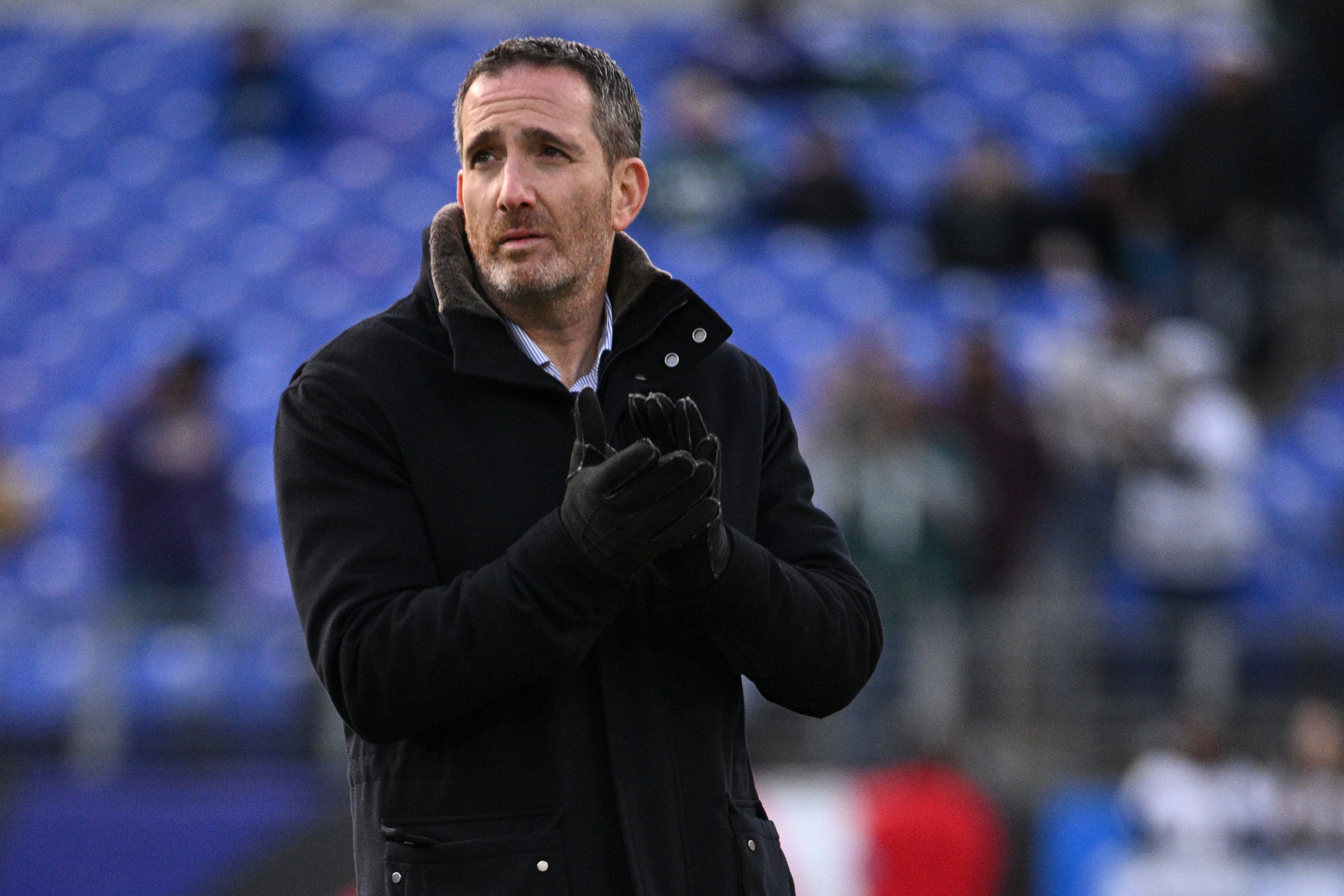Philadelphia Eagles general manager Howie Roseman on the field before the game against the Baltimore Ravens at M&T Bank Stadium.
