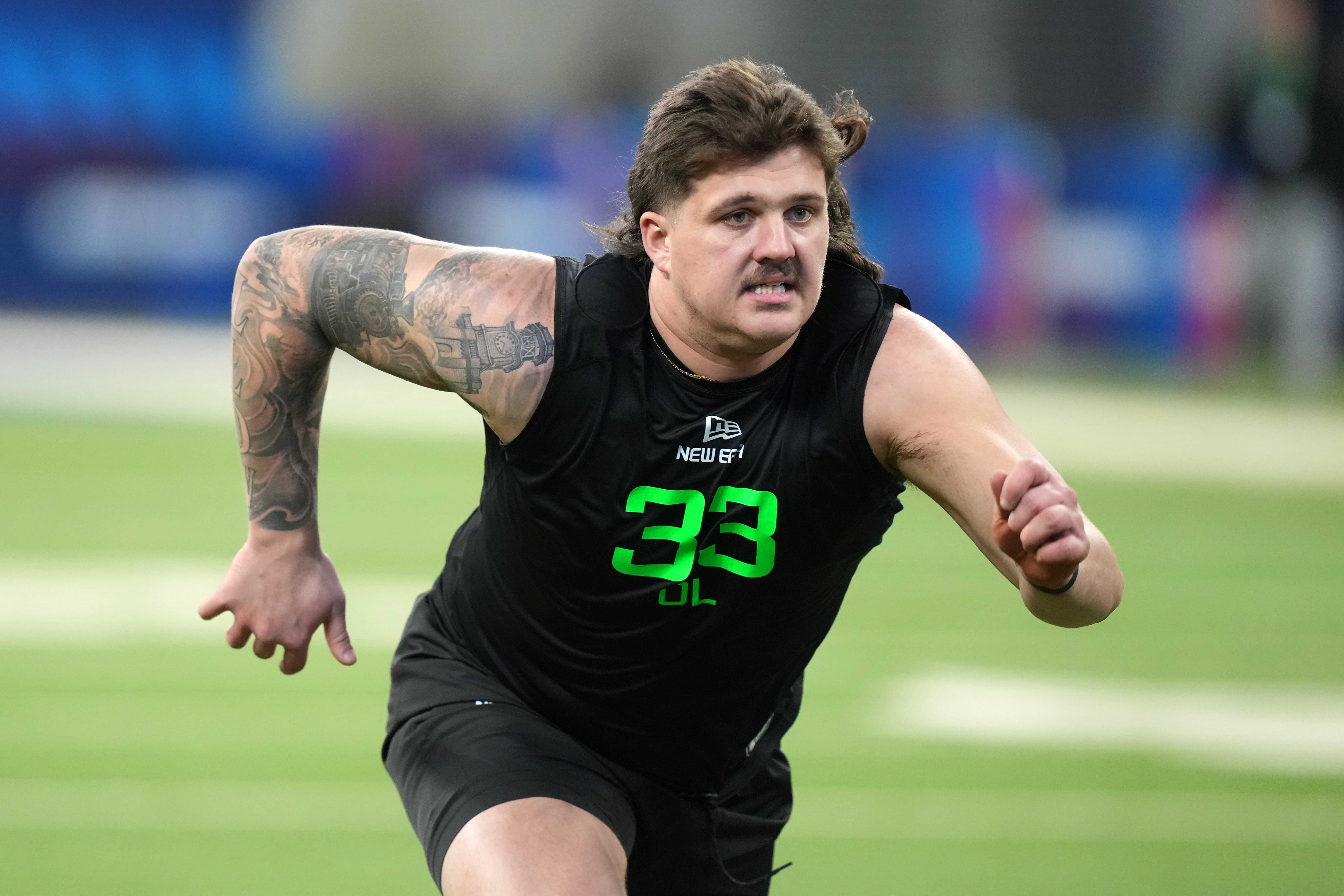 Georgia offensive lineman Tate Ratledge (OL33) during the 2025 NFL Scouting Combine