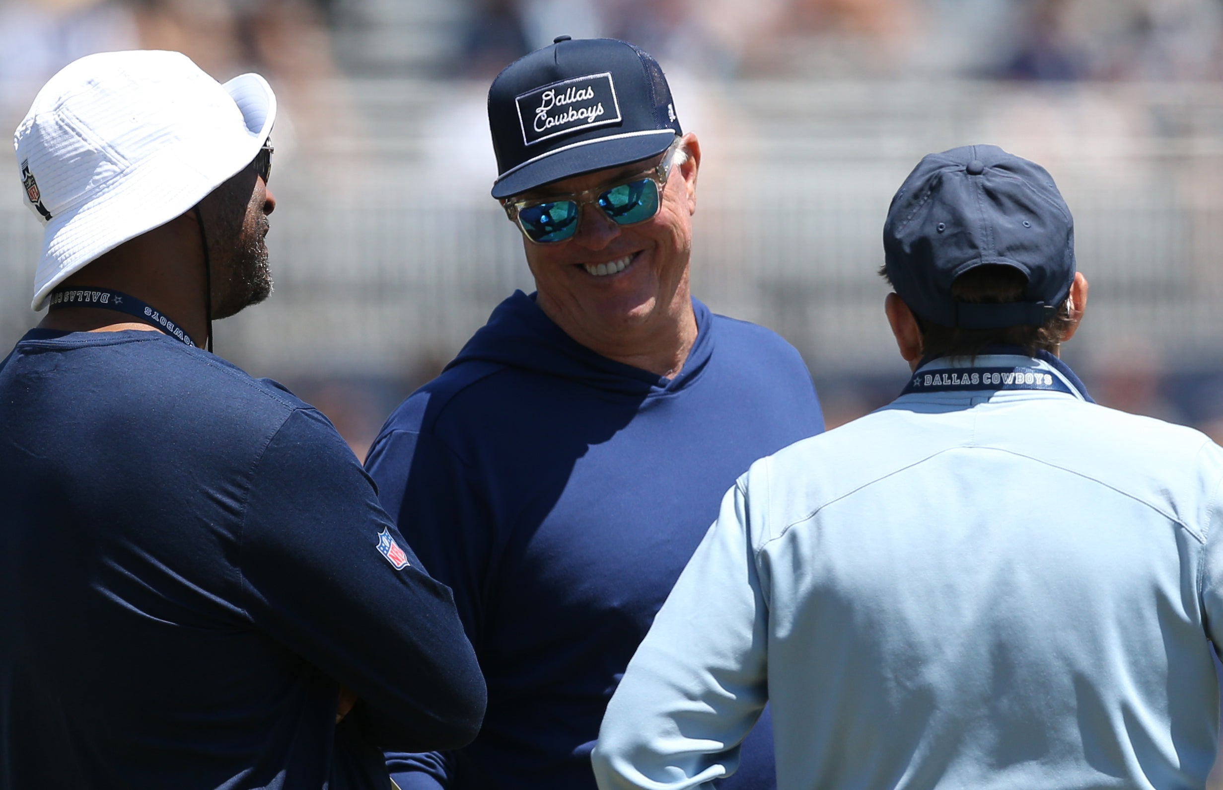 Dallas Cowboys chief operating officer and co-owner Stephen Jones during training camp at the River Ridge Playing Fields in Oxnard, California.