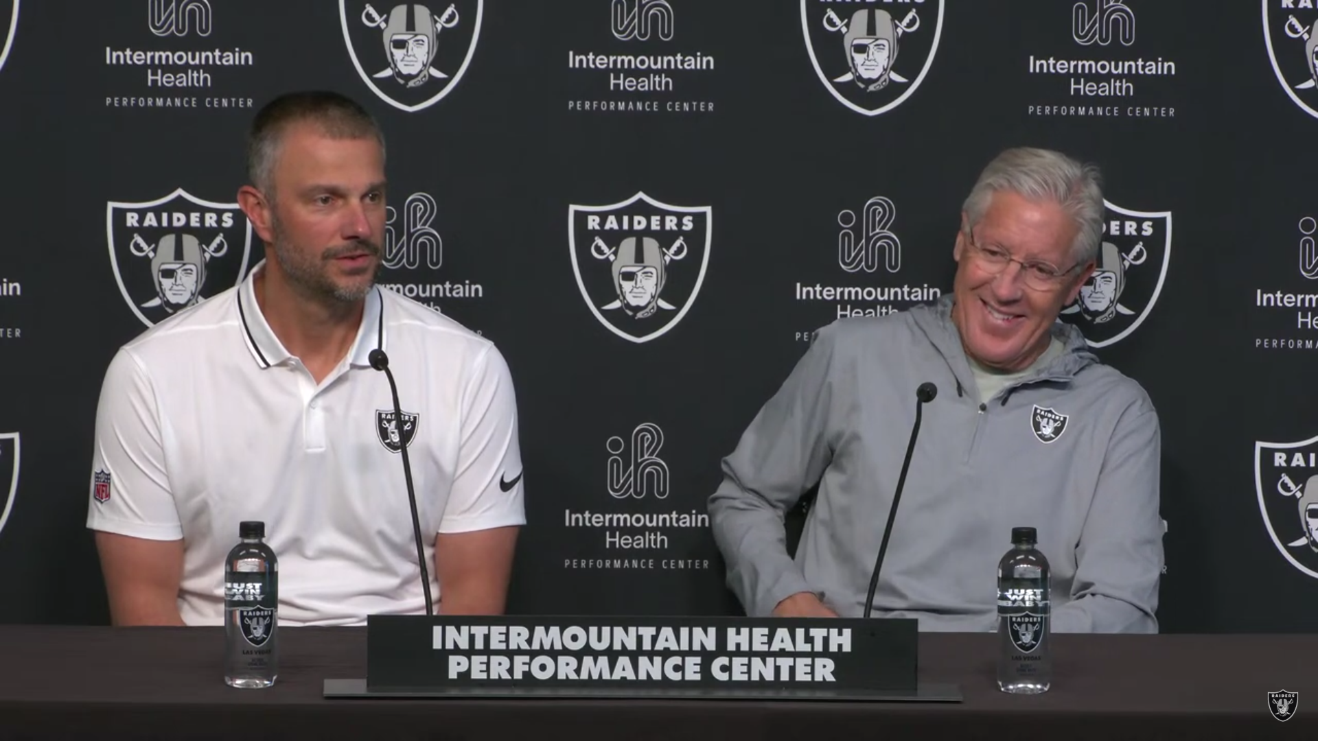 Las Vegas Raiders head coach Pete Carroll and general manager John Spytek