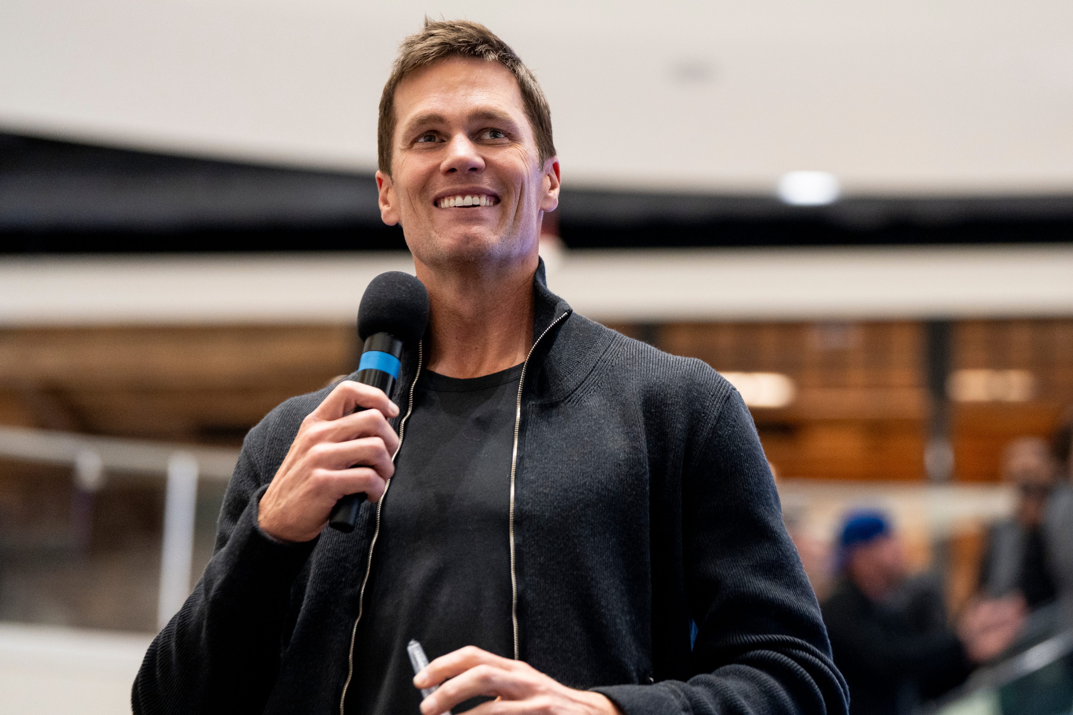 Tom Brady appears at American Dream for the grand opening of Card Vault by Tom Brady, a sports card and memorabilia retailer, East Rutherford, Friday, Apr. 11, 2025.