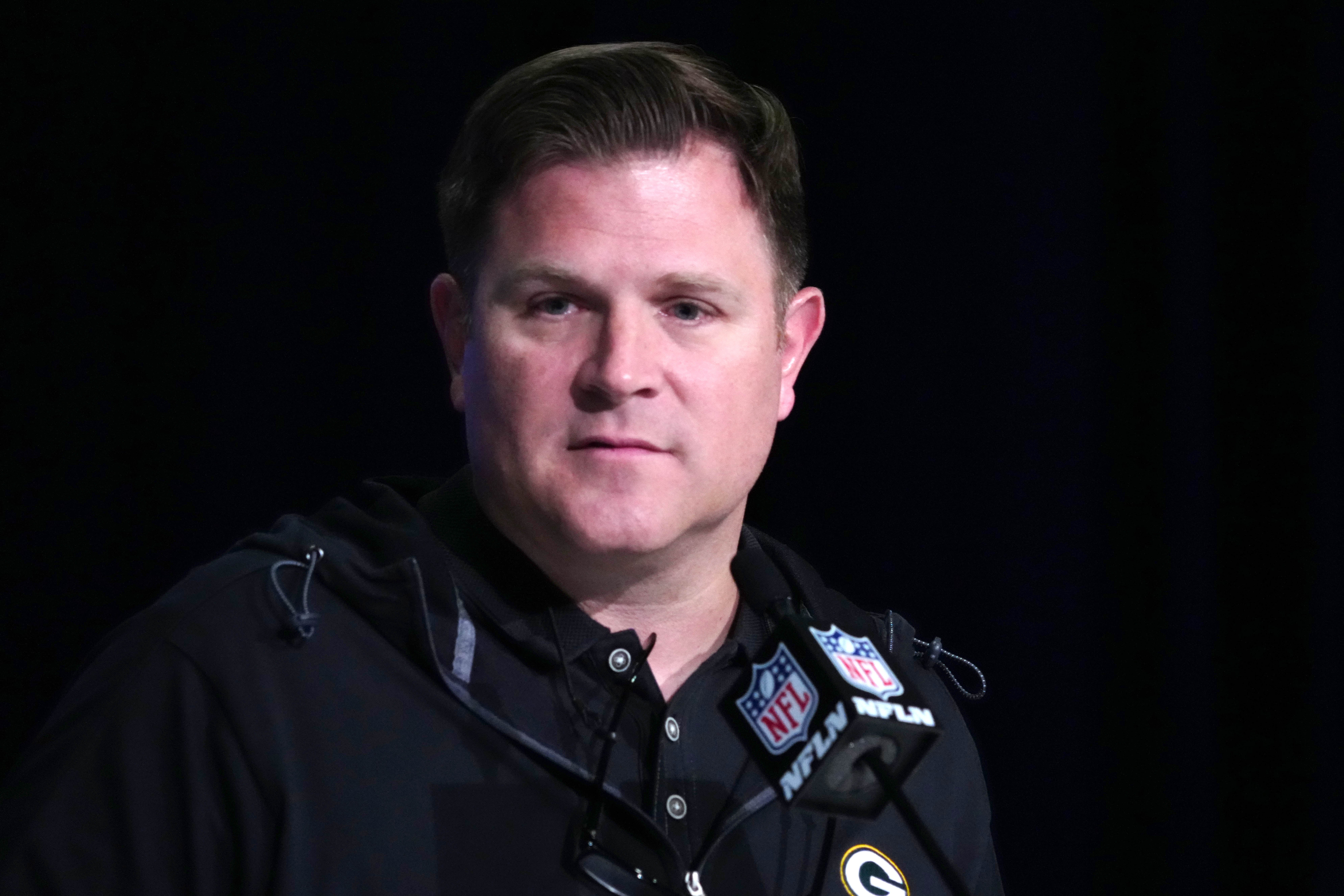 Green Bay Packers general manager Brian Gutekunst during the NFL Combine at the Indiana Convention Center.