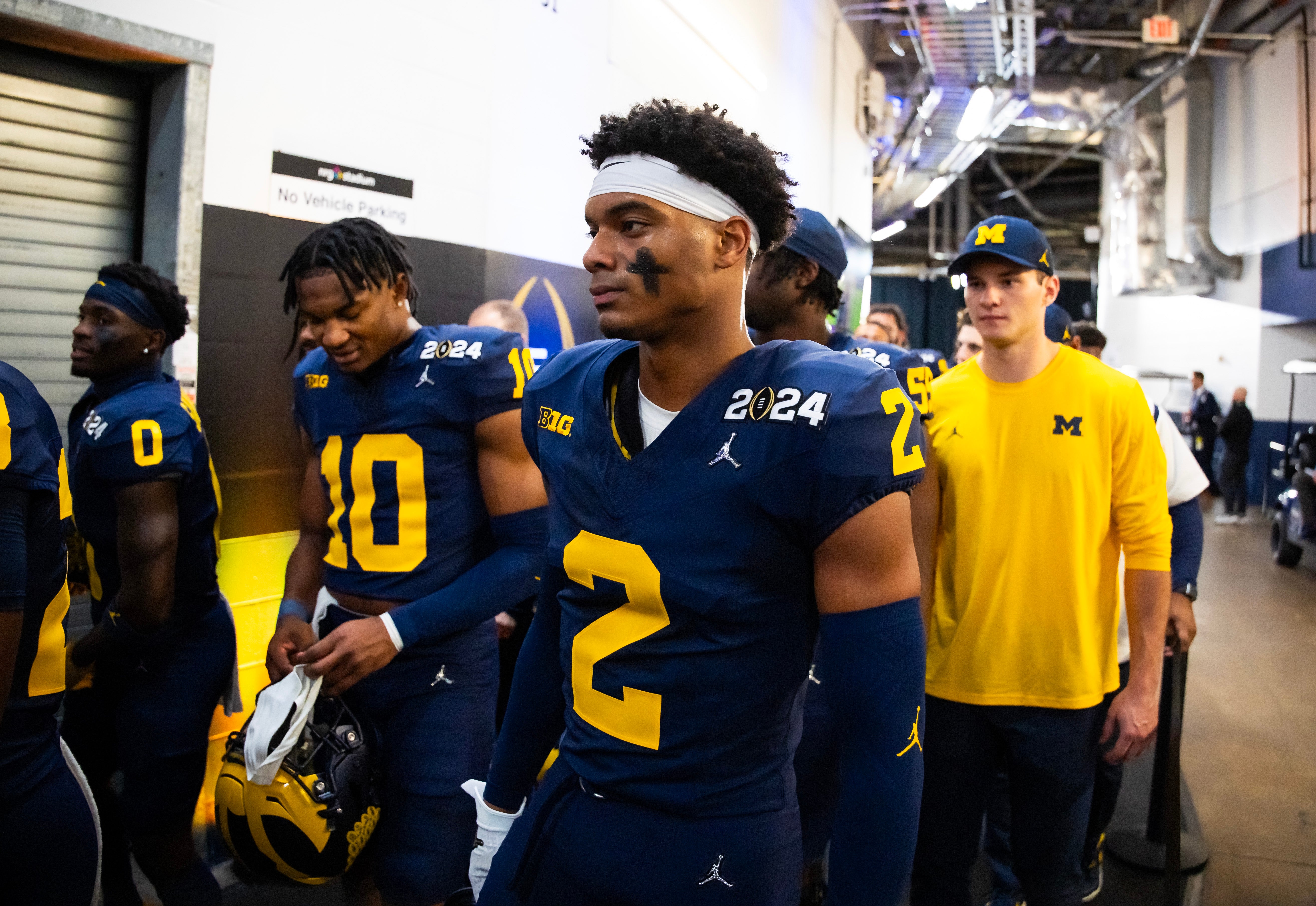 Jan 8, 2024; Houston, TX, USA; Michigan Wolverines defensive back Will Johnson (2) against the Washington Huskies during the 2024 College Football Playoff national championship game at NRG Stadium.