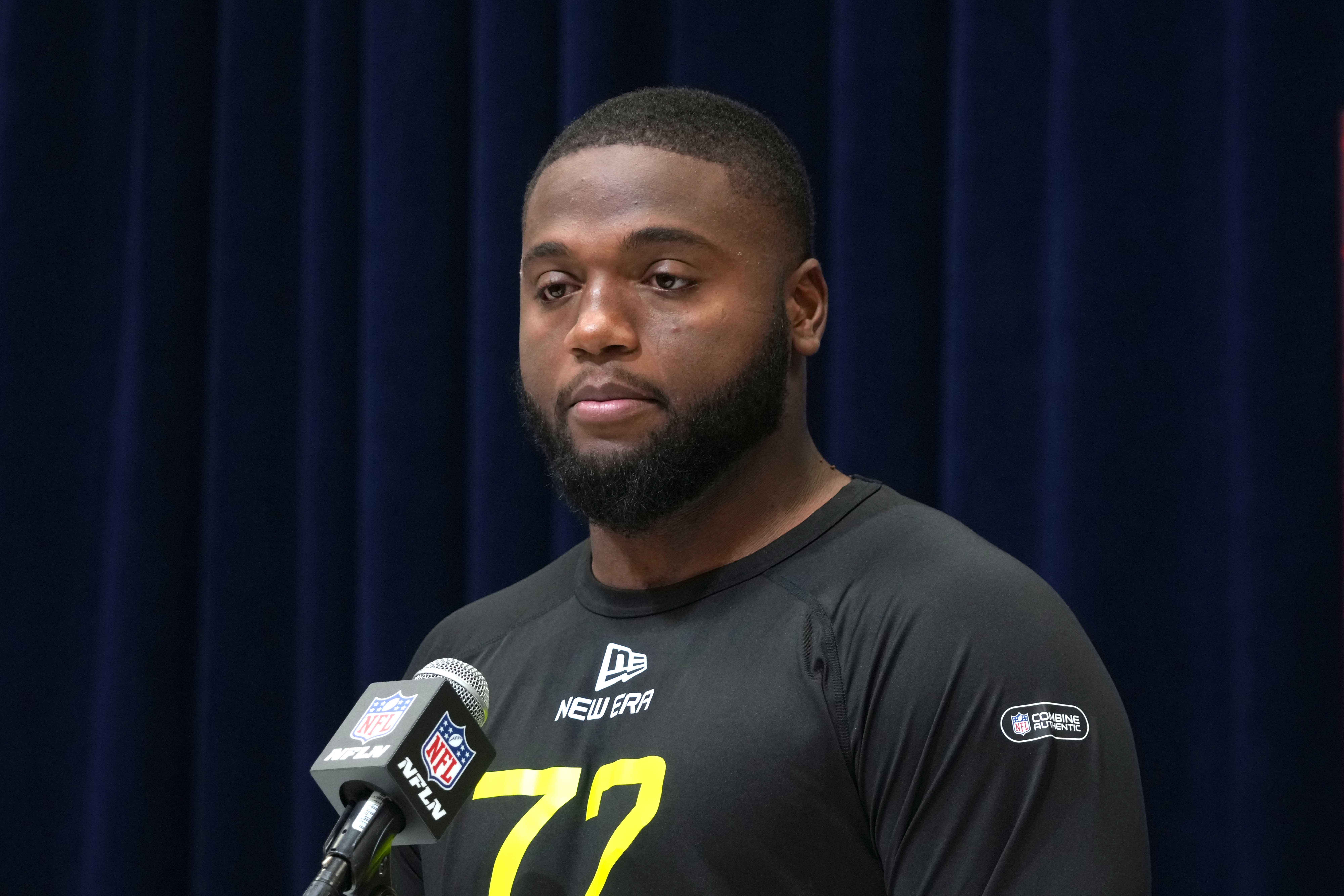 Feb 27, 2025; Indianapolis, IN, USA; Central Arkansas defensive lineman David Walker (DL72) during the 2025 NFL Scouting Combine at the Indiana Convention Center.