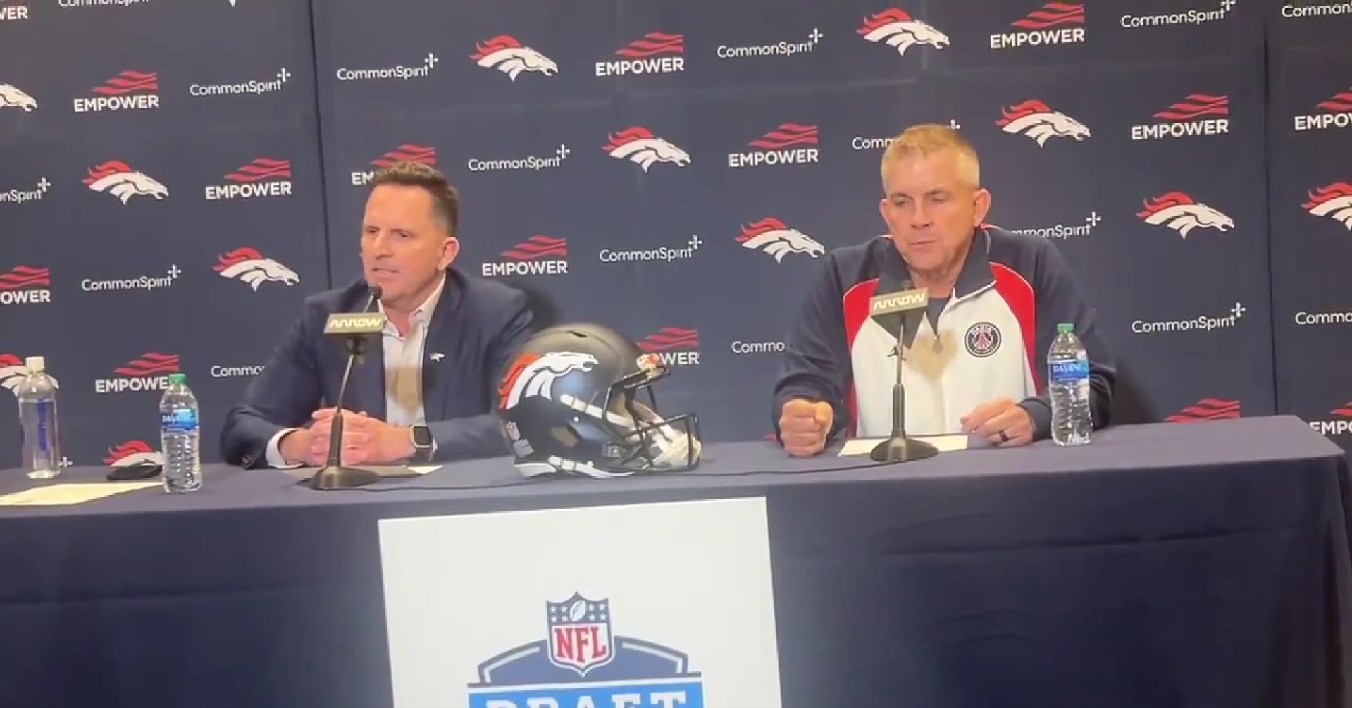 Broncos GM George Paton and coach Sean Payton